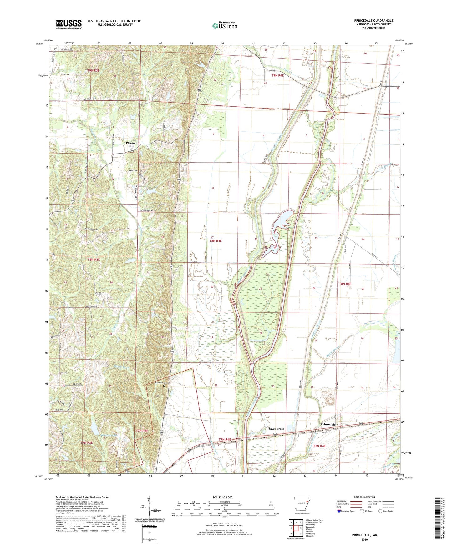 Princedale Arkansas US Topo Map Image
