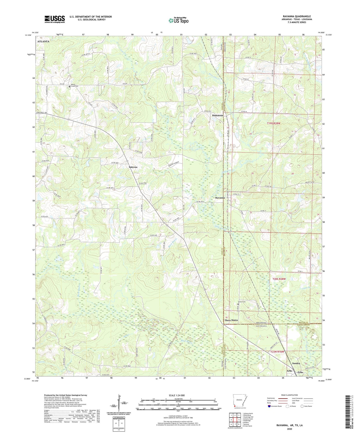 Ravanna Arkansas US Topo Map Image