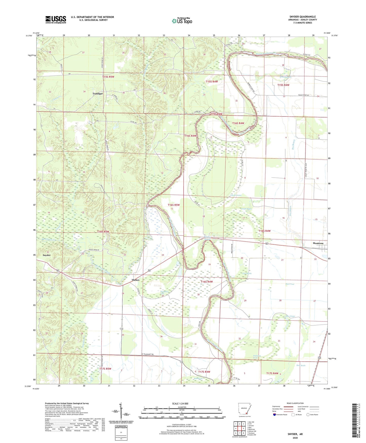 Snyder Arkansas US Topo Map Image