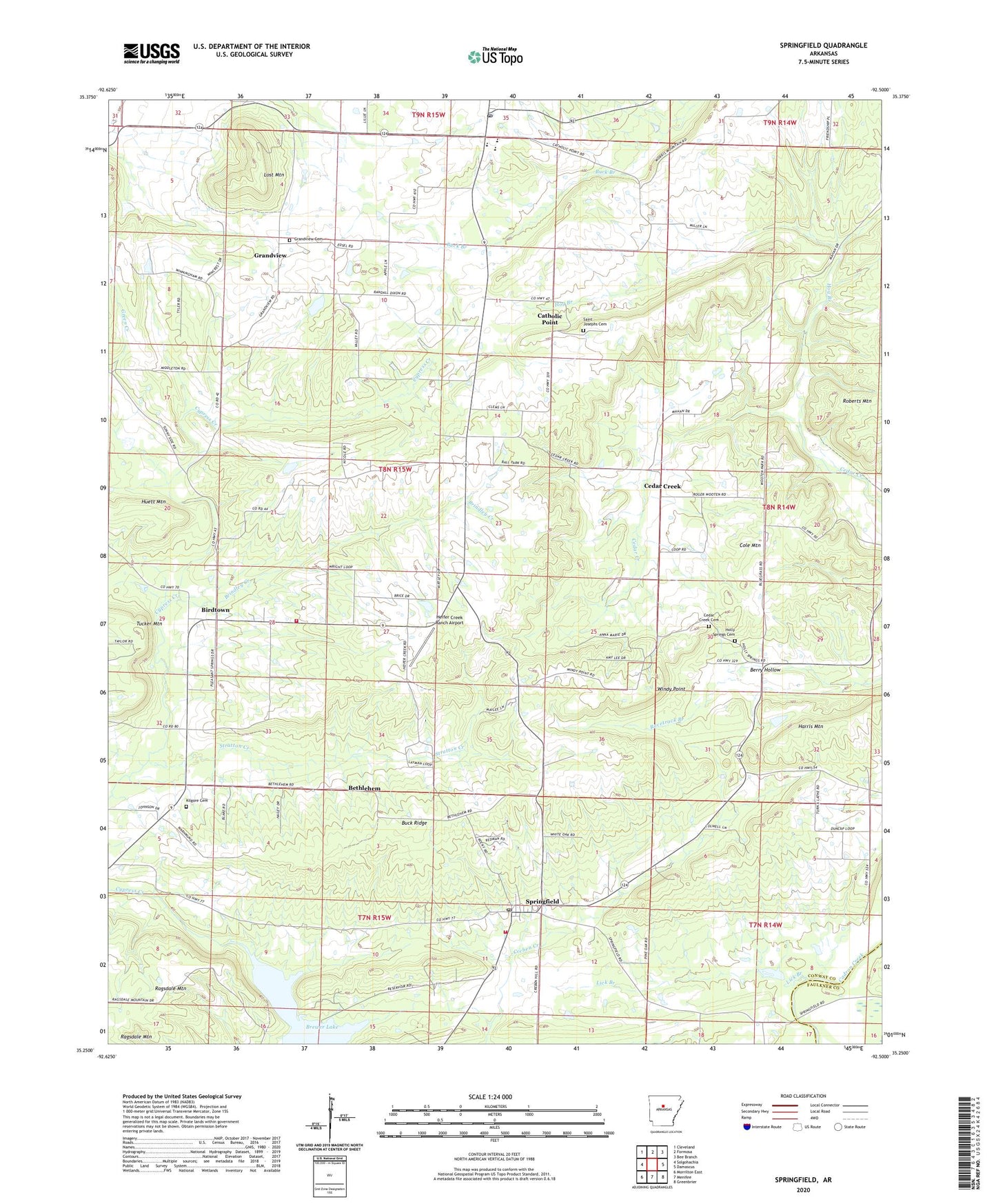 Springfield Arkansas US Topo Map Image