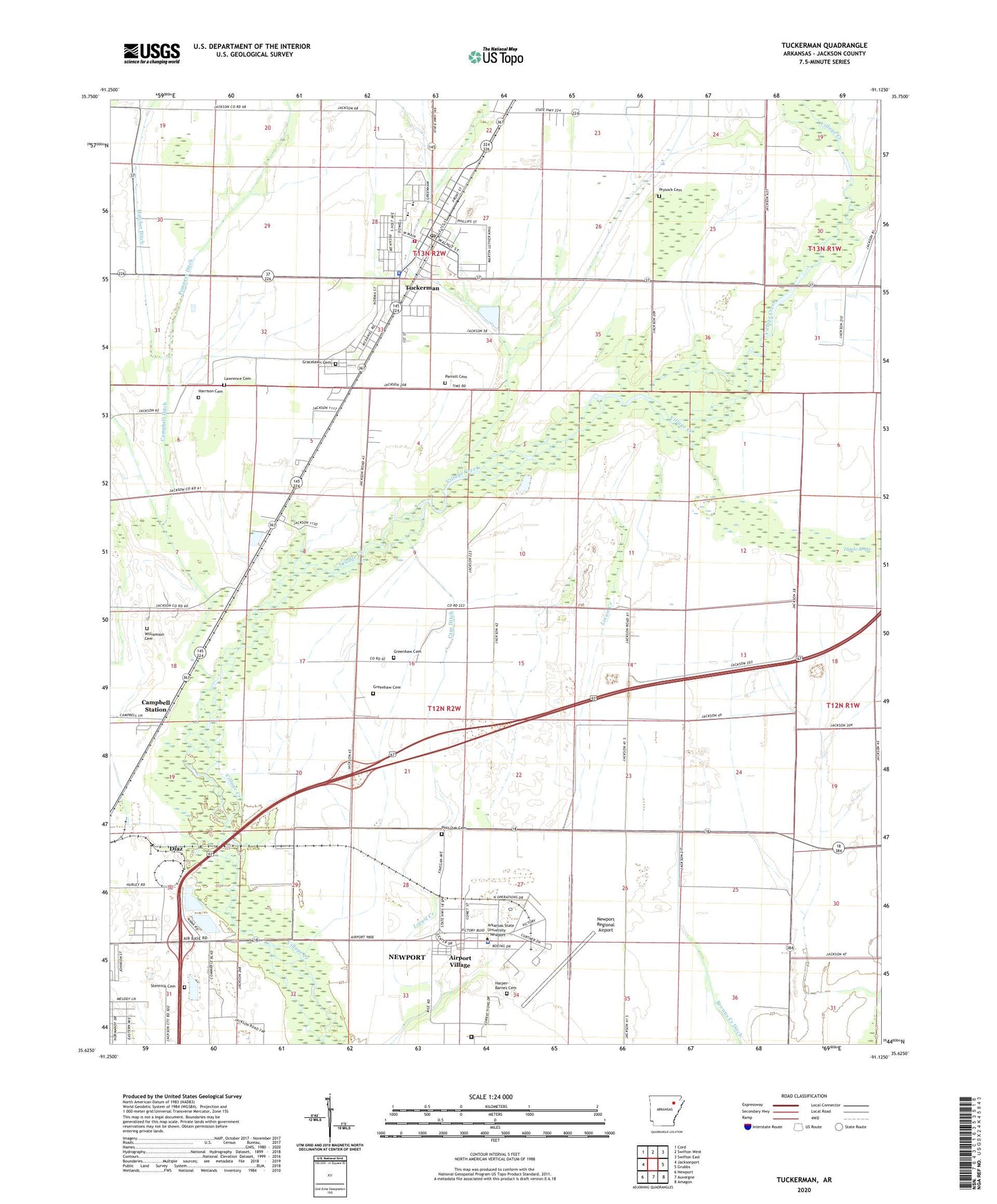 Tuckerman Arkansas US Topo Map Image
