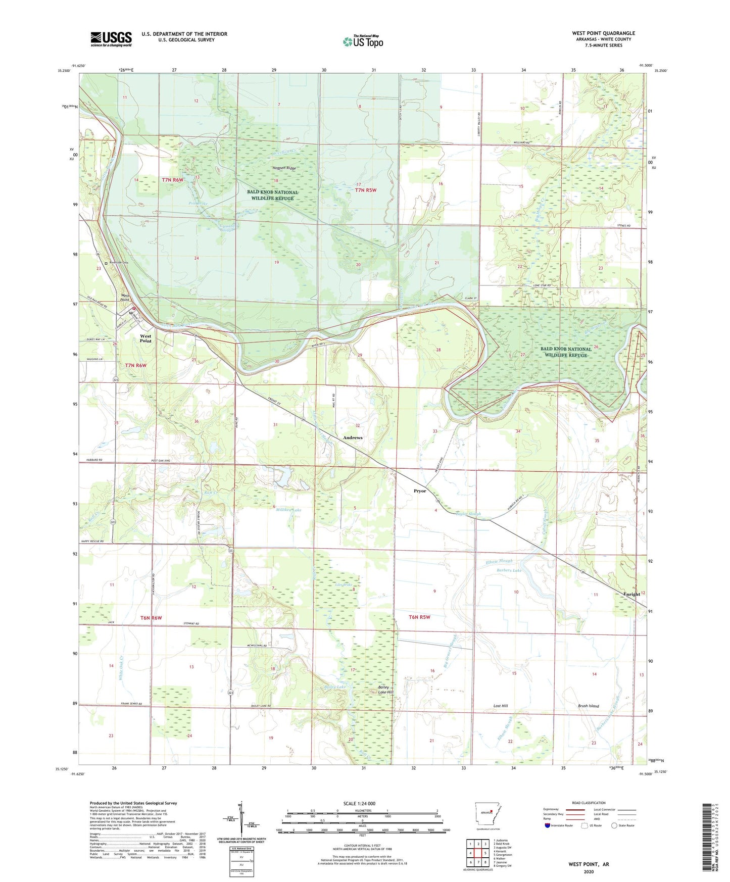 West Point Arkansas US Topo Map Image