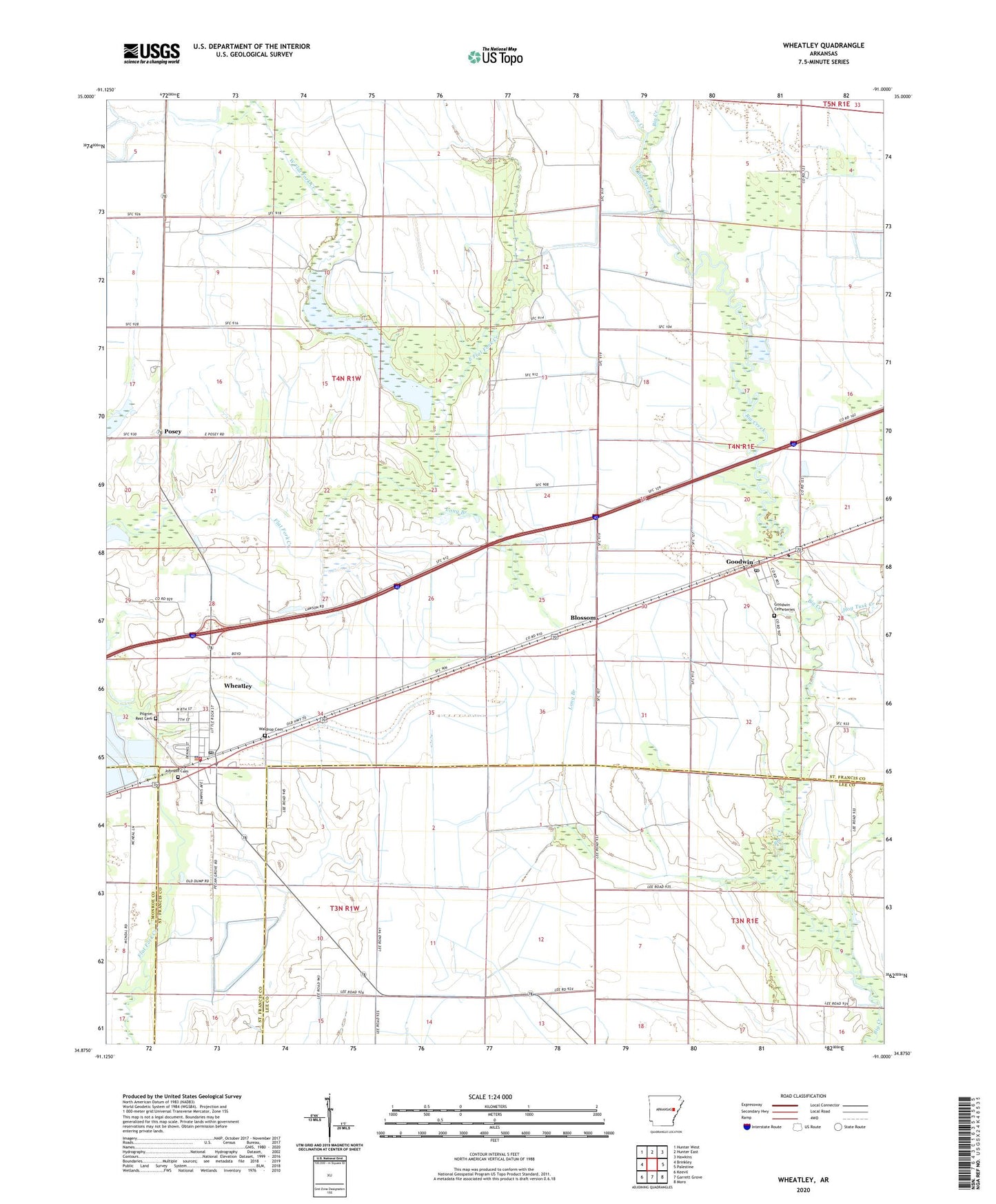 Wheatley Arkansas US Topo Map Image