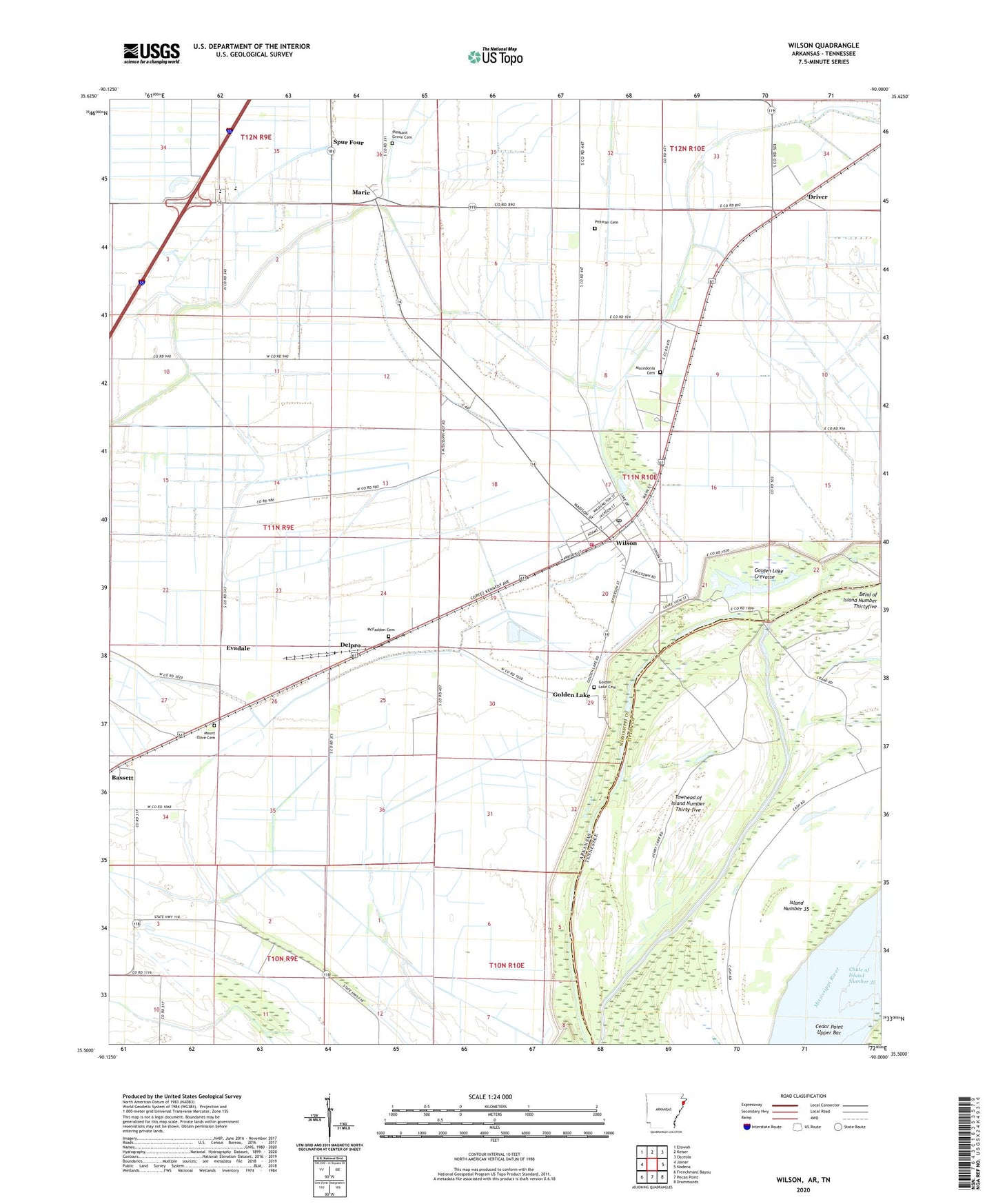Wilson Arkansas US Topo Map Image