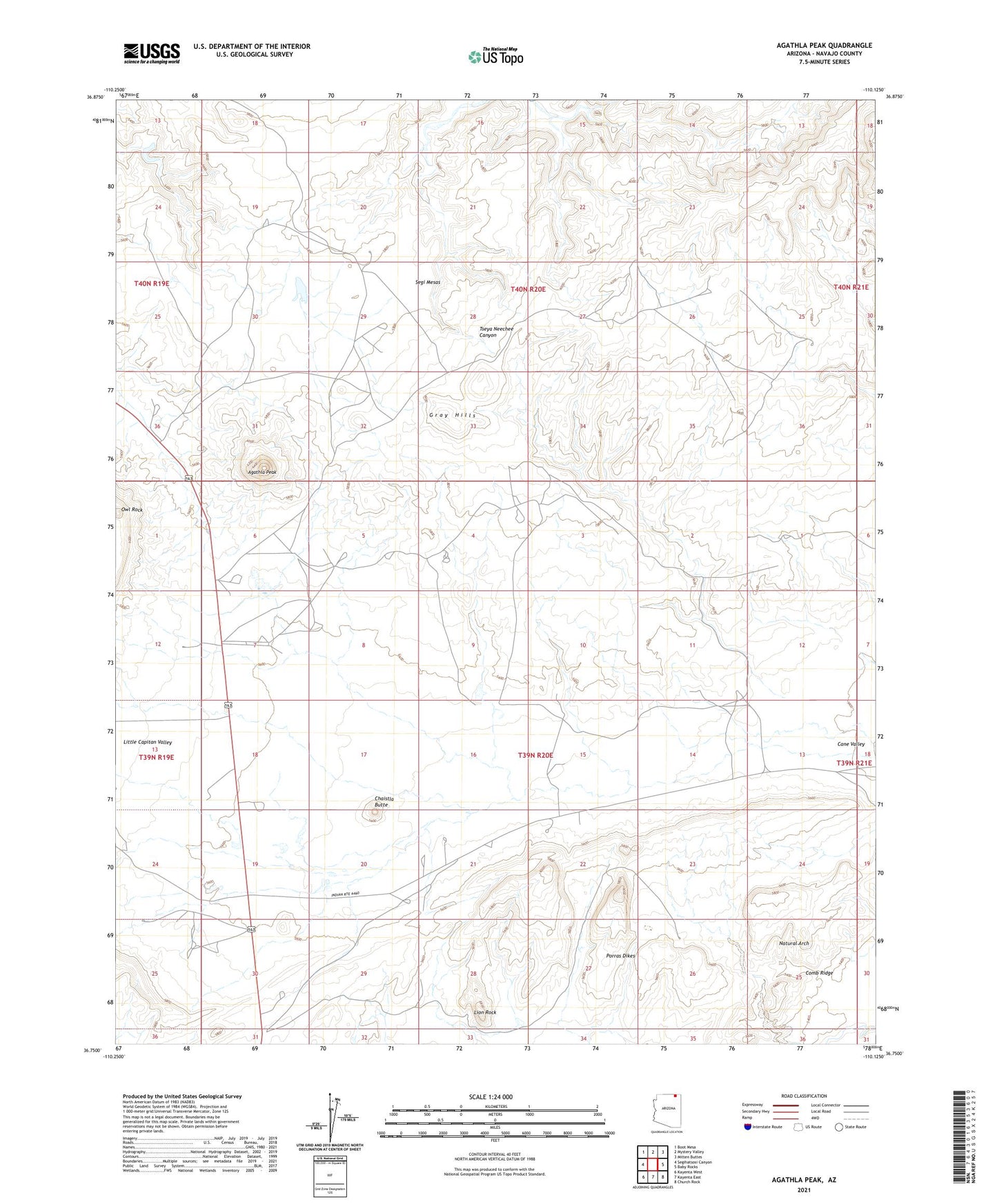 Agathla Peak Arizona US Topo Map Image