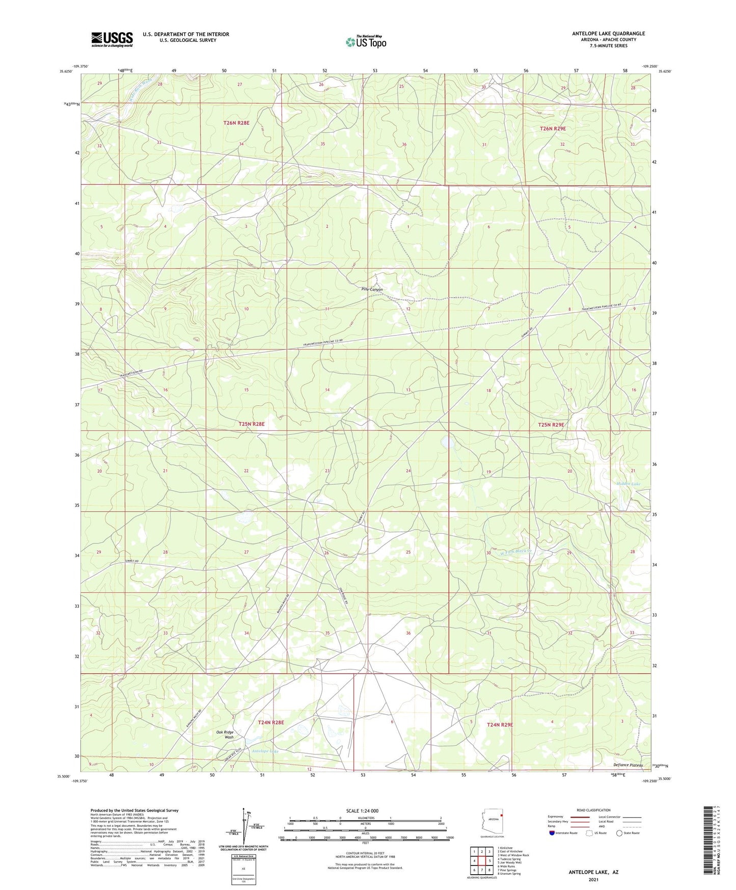 Antelope Lake Arizona US Topo Map Image
