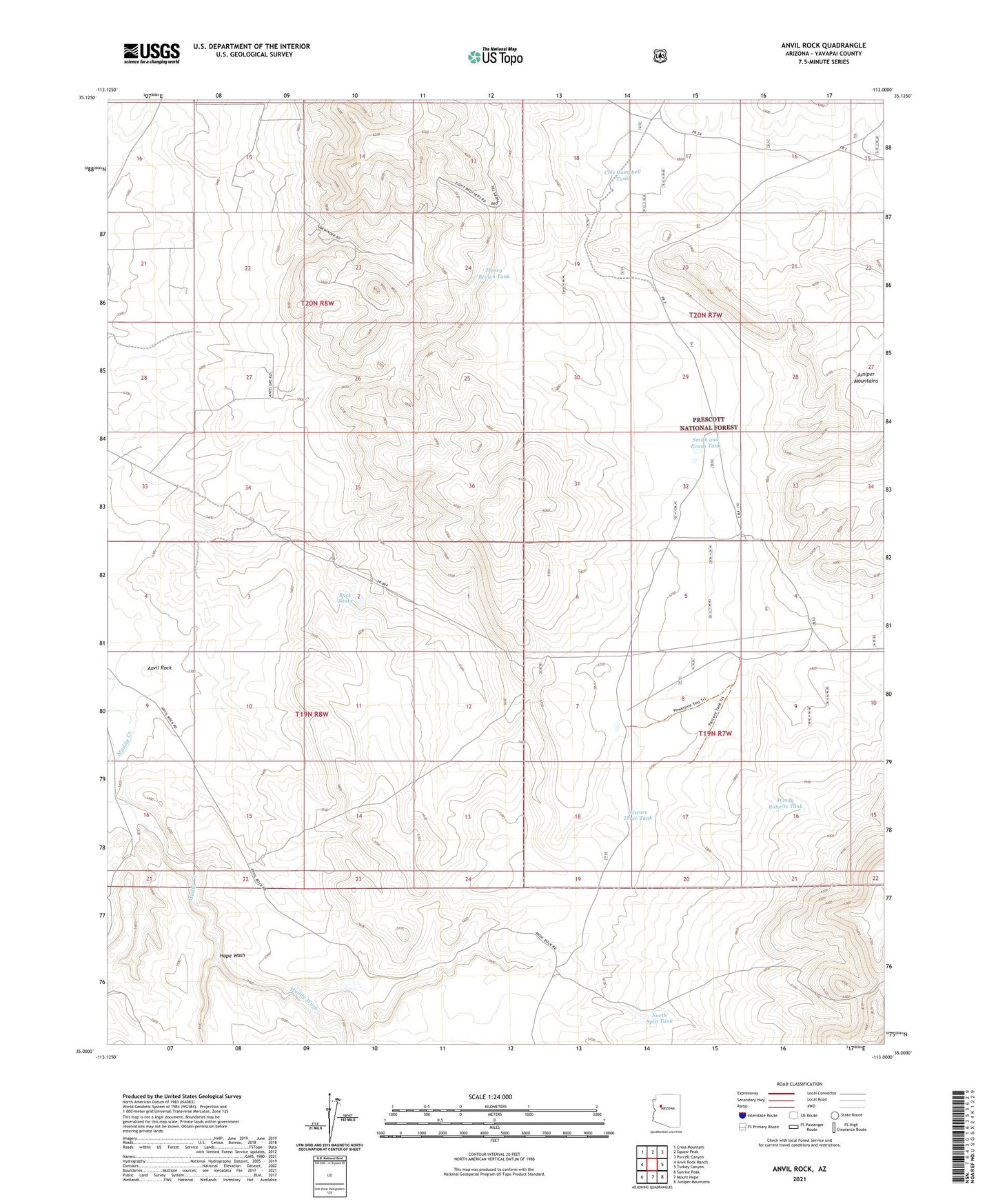 Anvil Rock Arizona US Topo Map Image