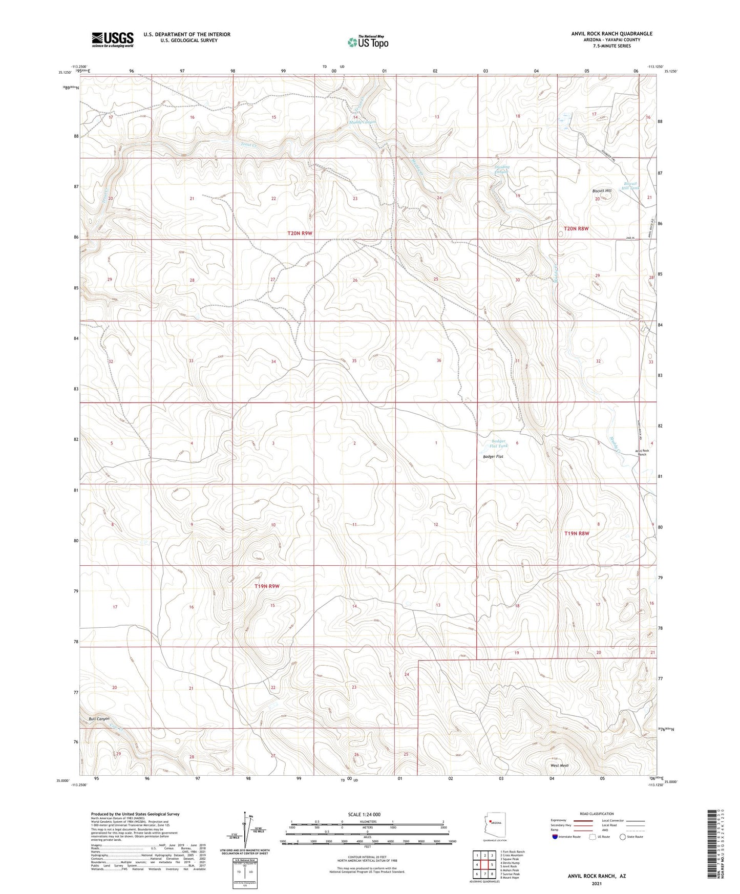 Anvil Rock Ranch Arizona US Topo Map Image