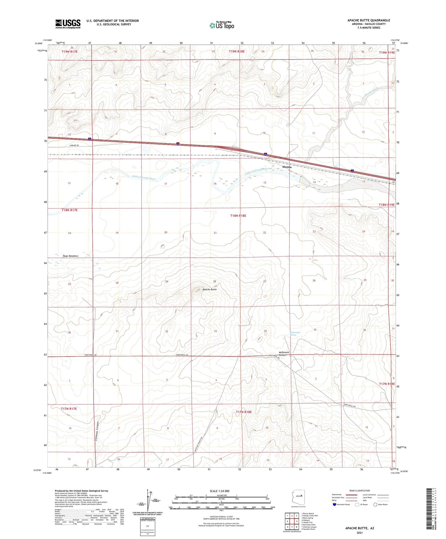 Apache Butte Arizona US Topo Map Image