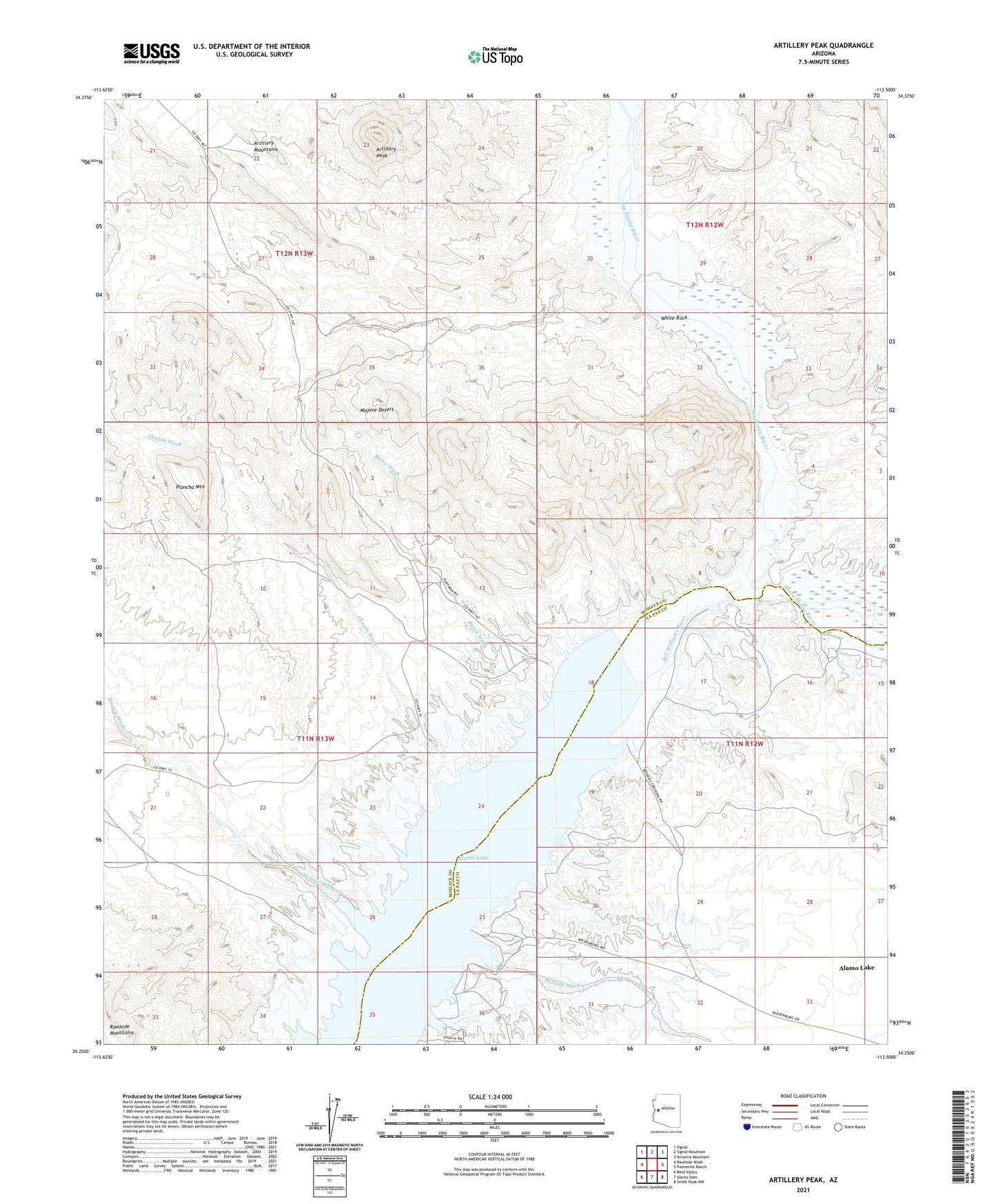 Artillery Peak Arizona US Topo Map Image