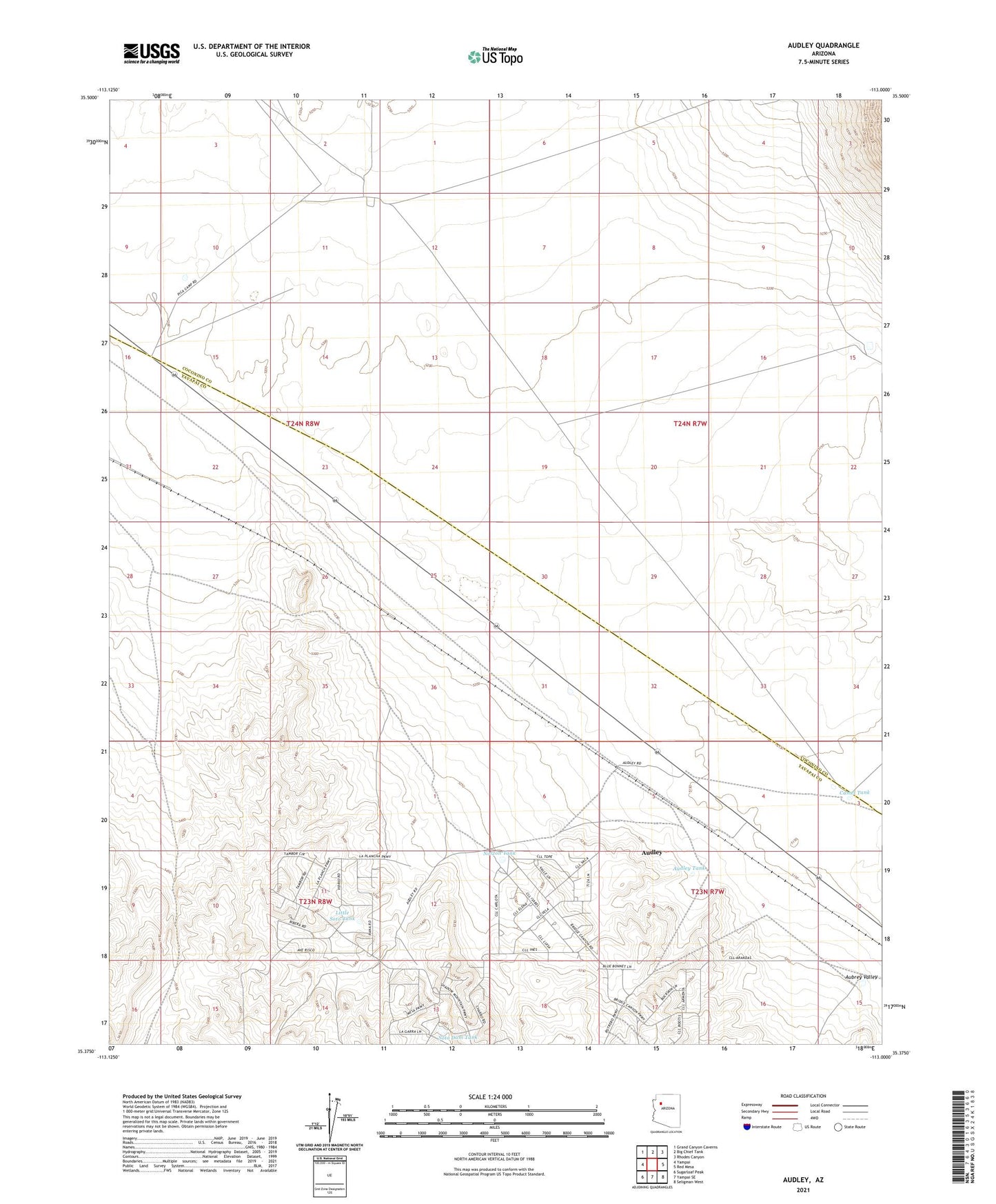 Audley Arizona US Topo Map Image