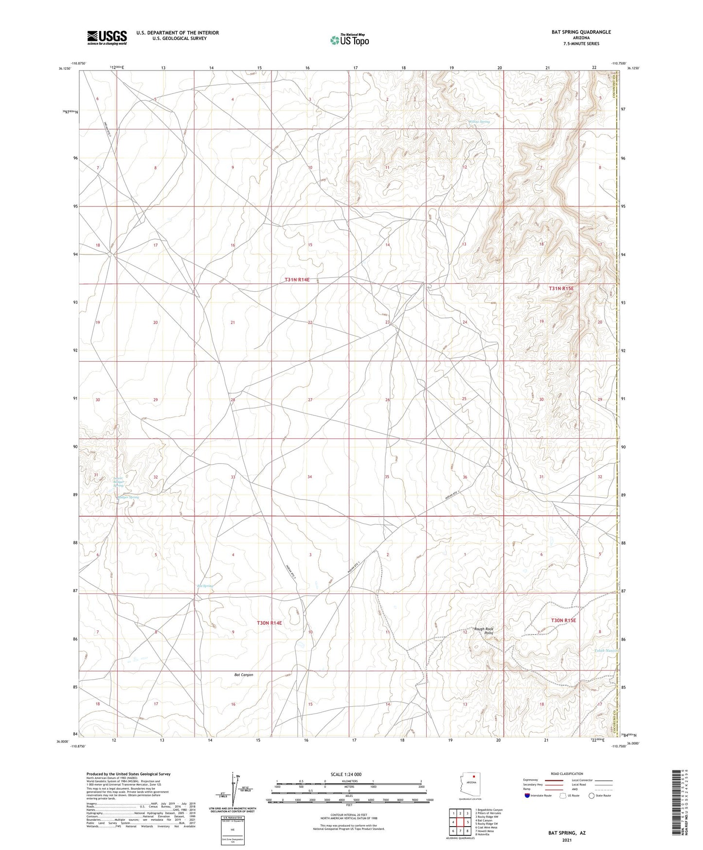 Bat Spring Arizona US Topo Map Image