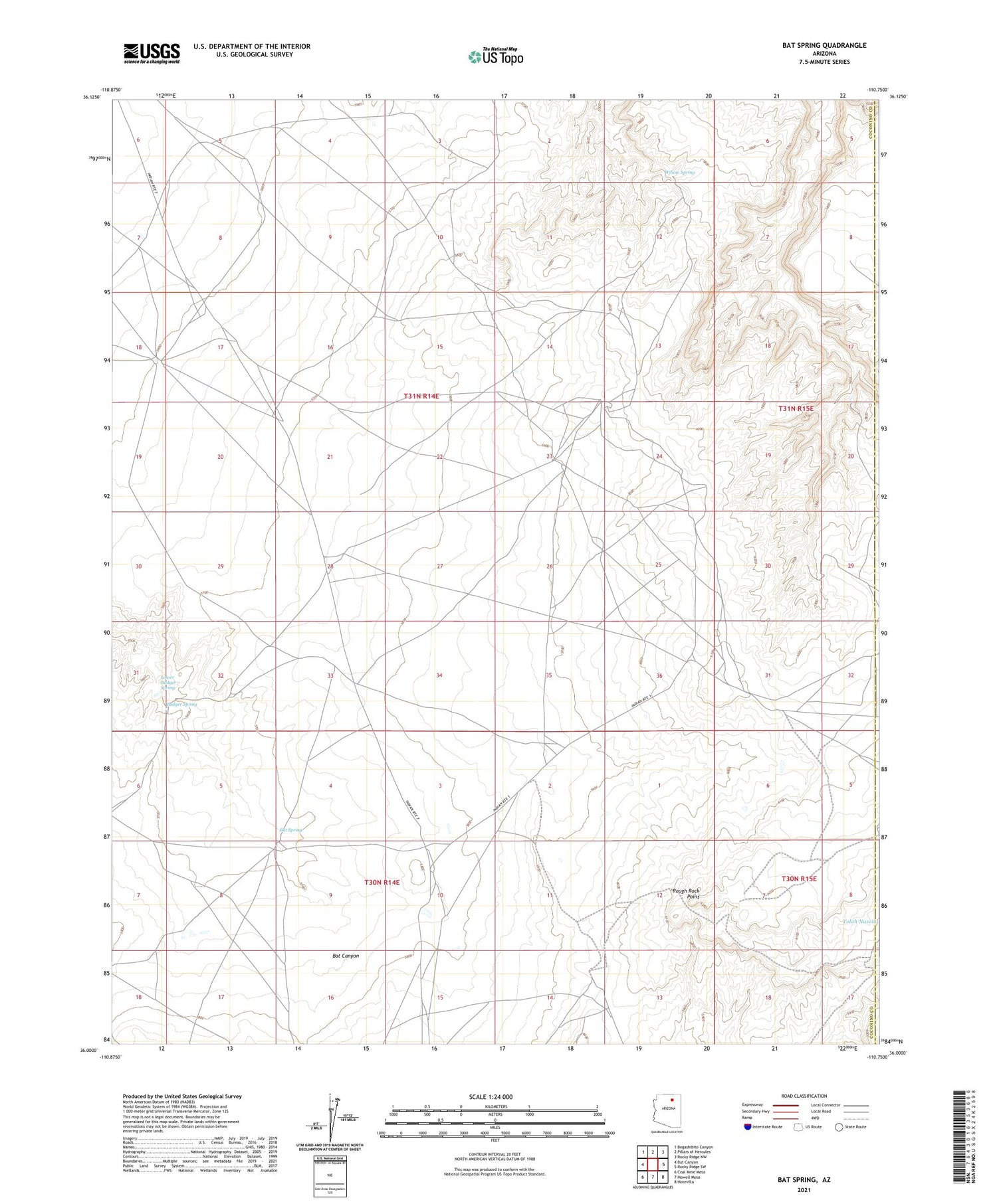 Bat Spring Arizona US Topo Map Image