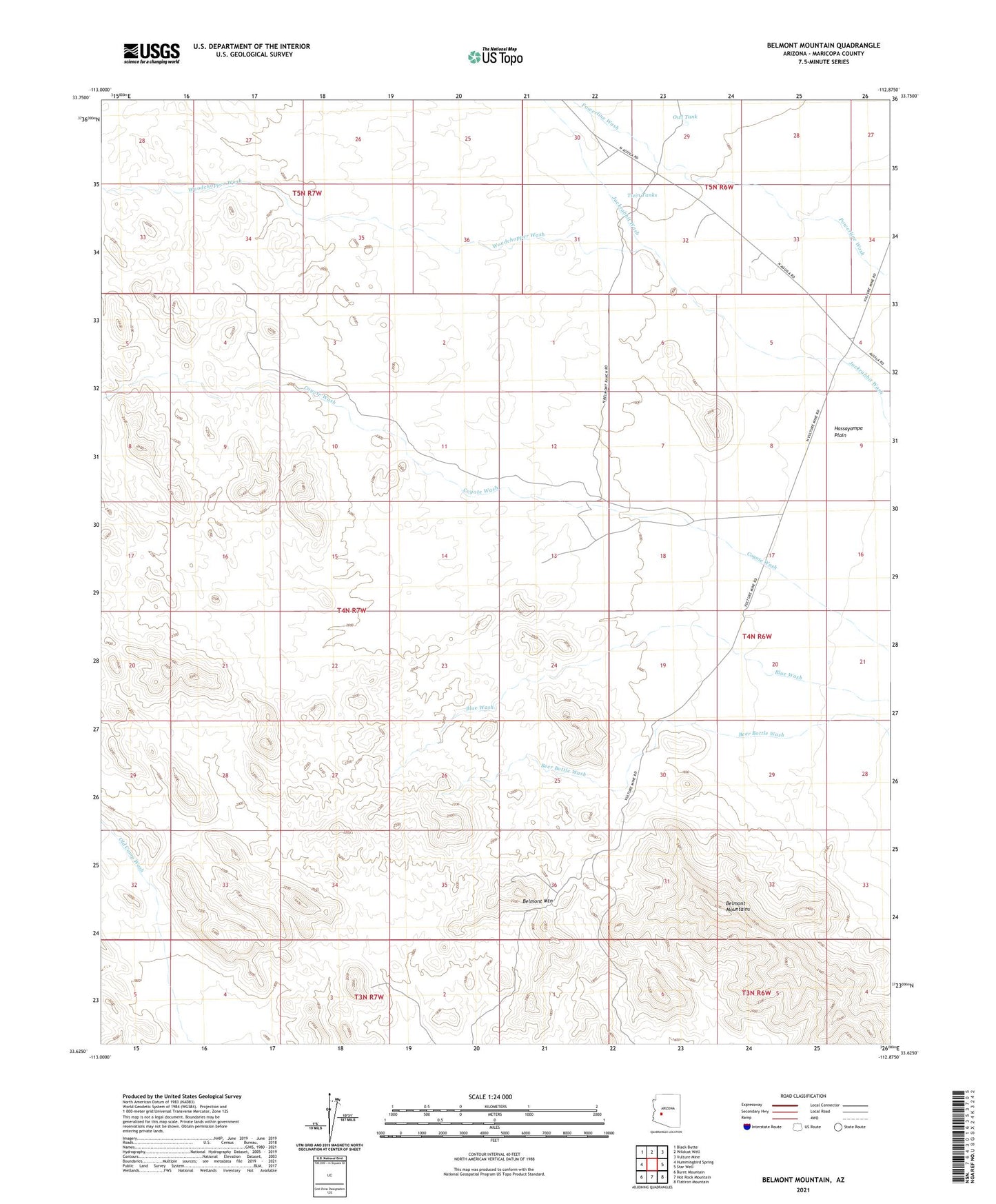 Belmont Mountain Arizona US Topo Map Image