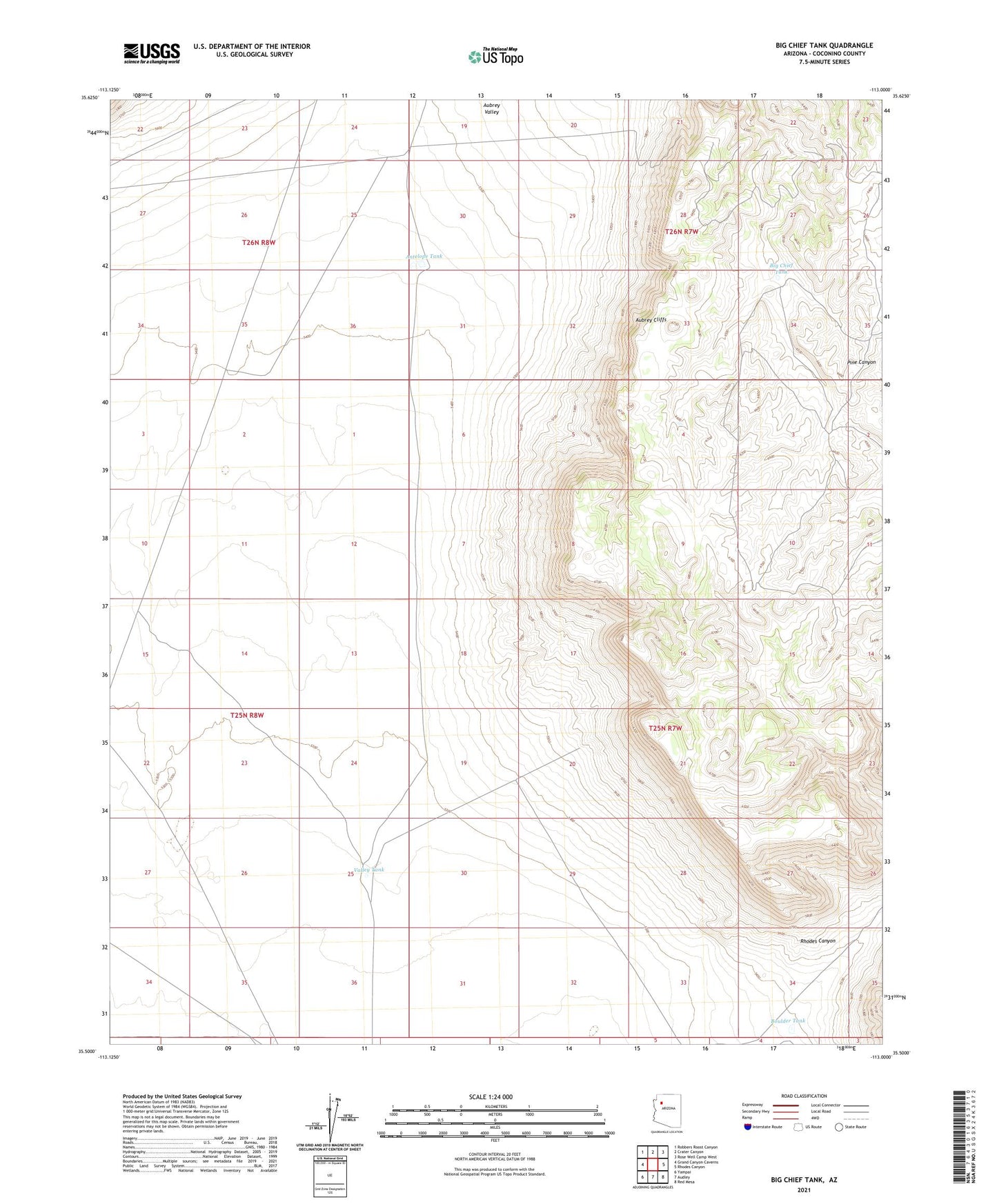 Big Chief Tank Arizona US Topo Map Image