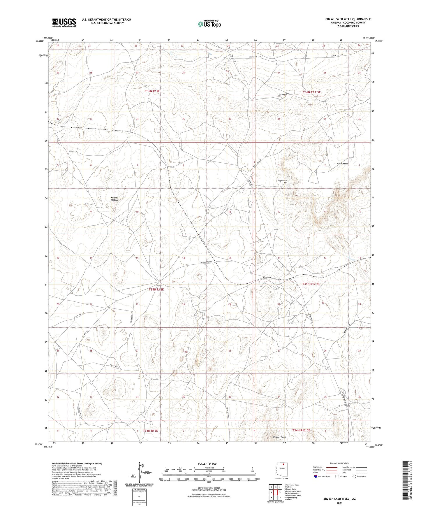 Big Whisker Well Arizona US Topo Map Image