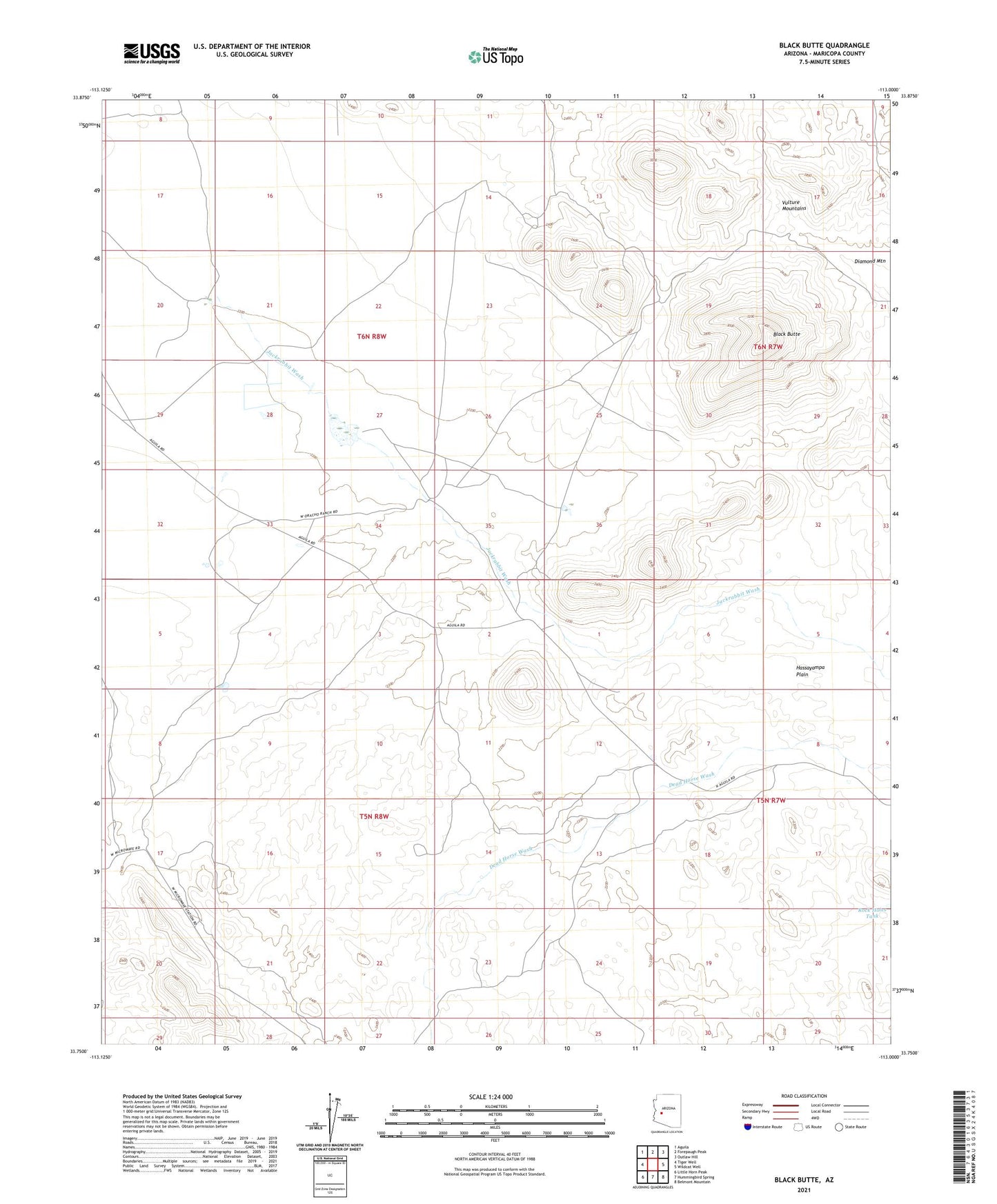 Black Butte Arizona US Topo Map Image