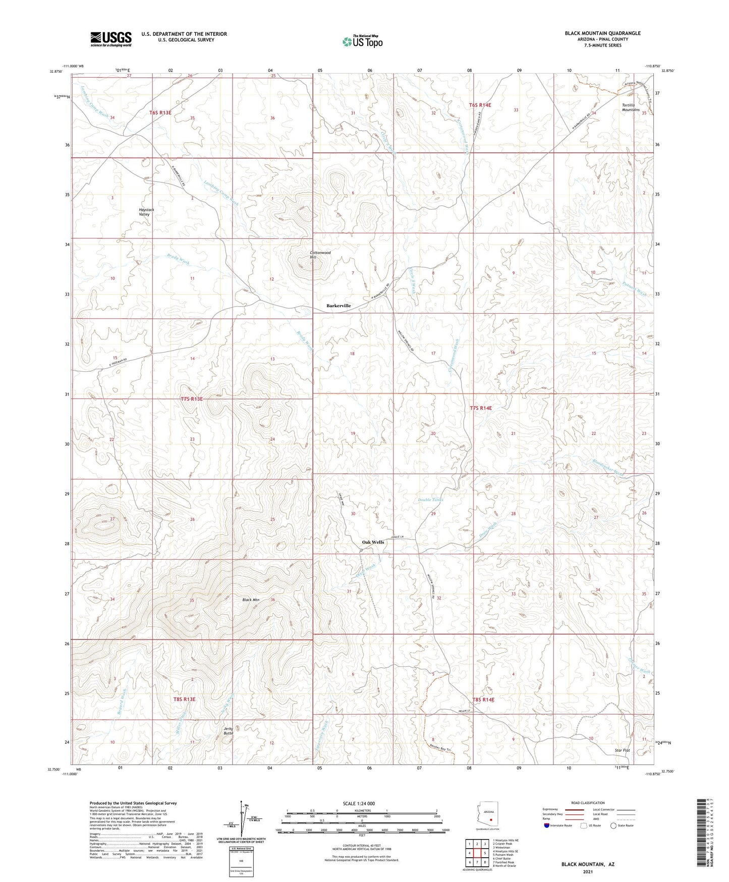 Black Mountain Arizona US Topo Map Image