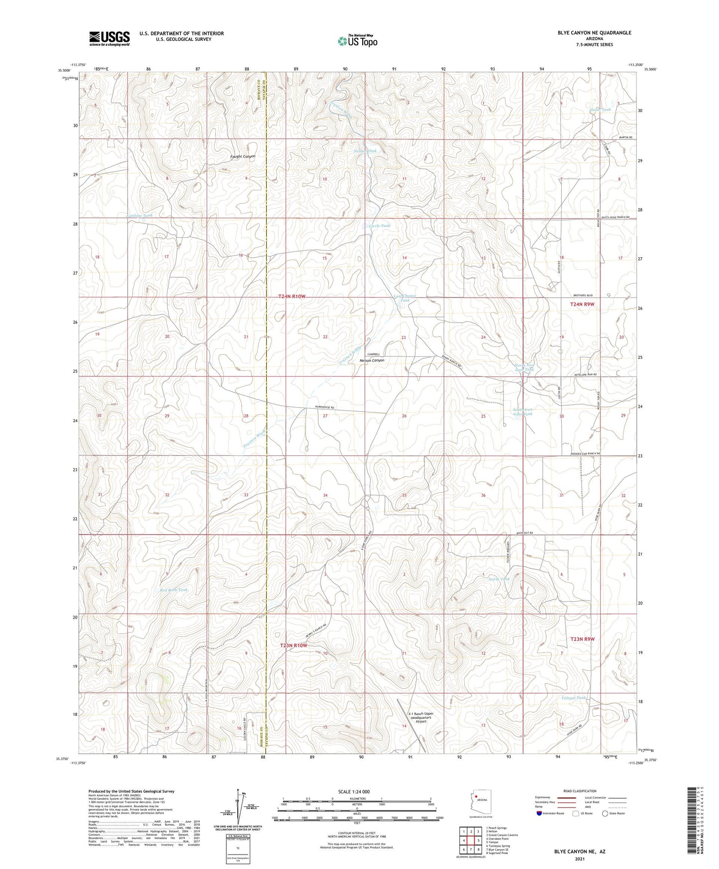 Blye Canyon NE Arizona US Topo Map Image