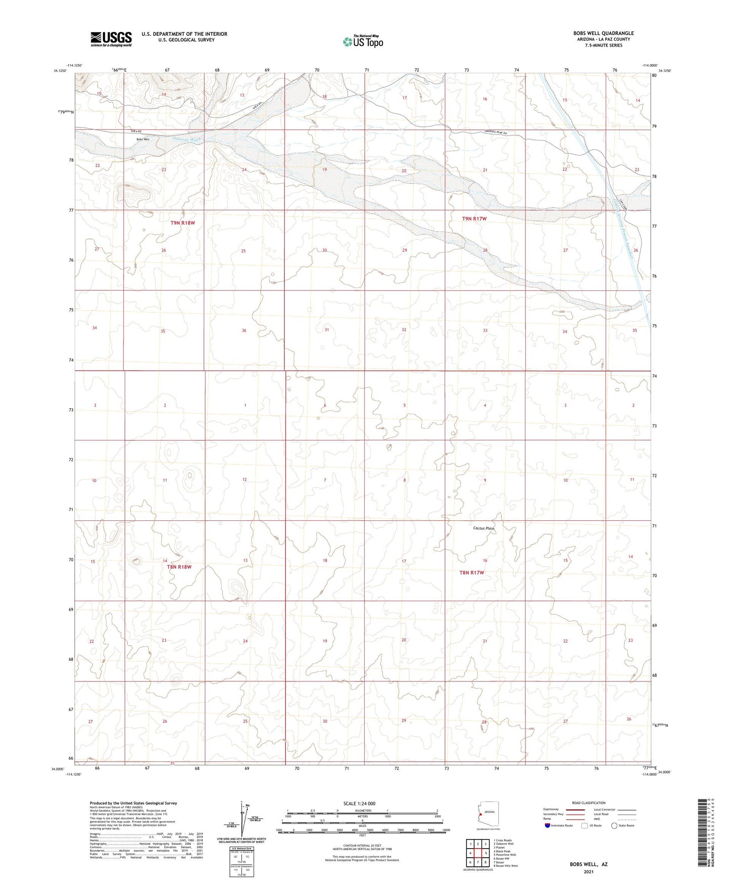 Bobs Well Arizona US Topo Map Image