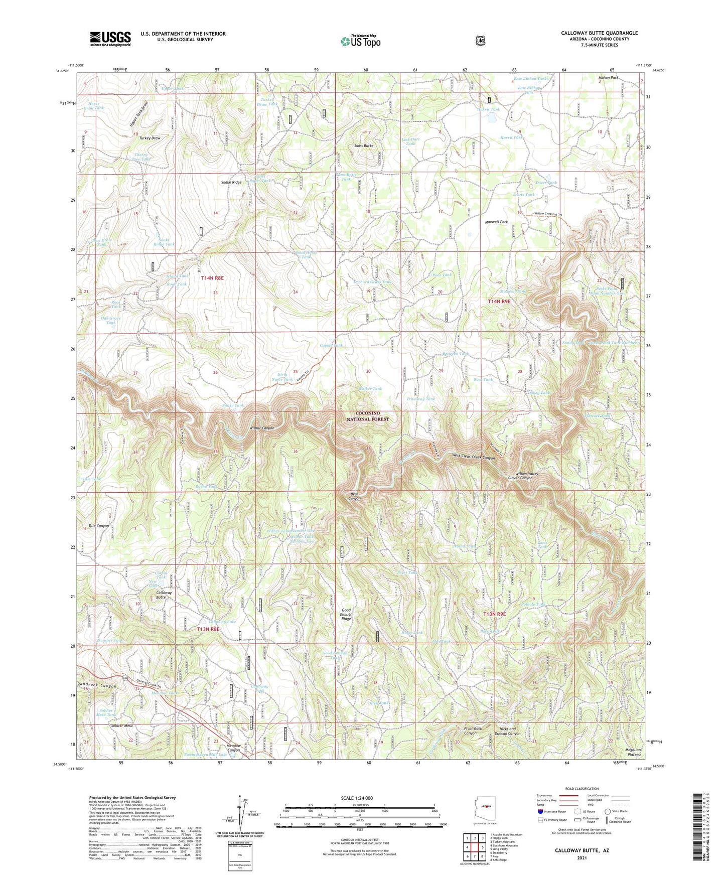 Calloway Butte Arizona US Topo Map Image