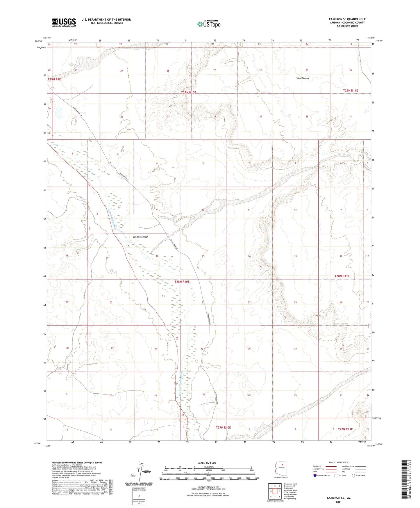 Cameron SE Arizona US Topo Map Image