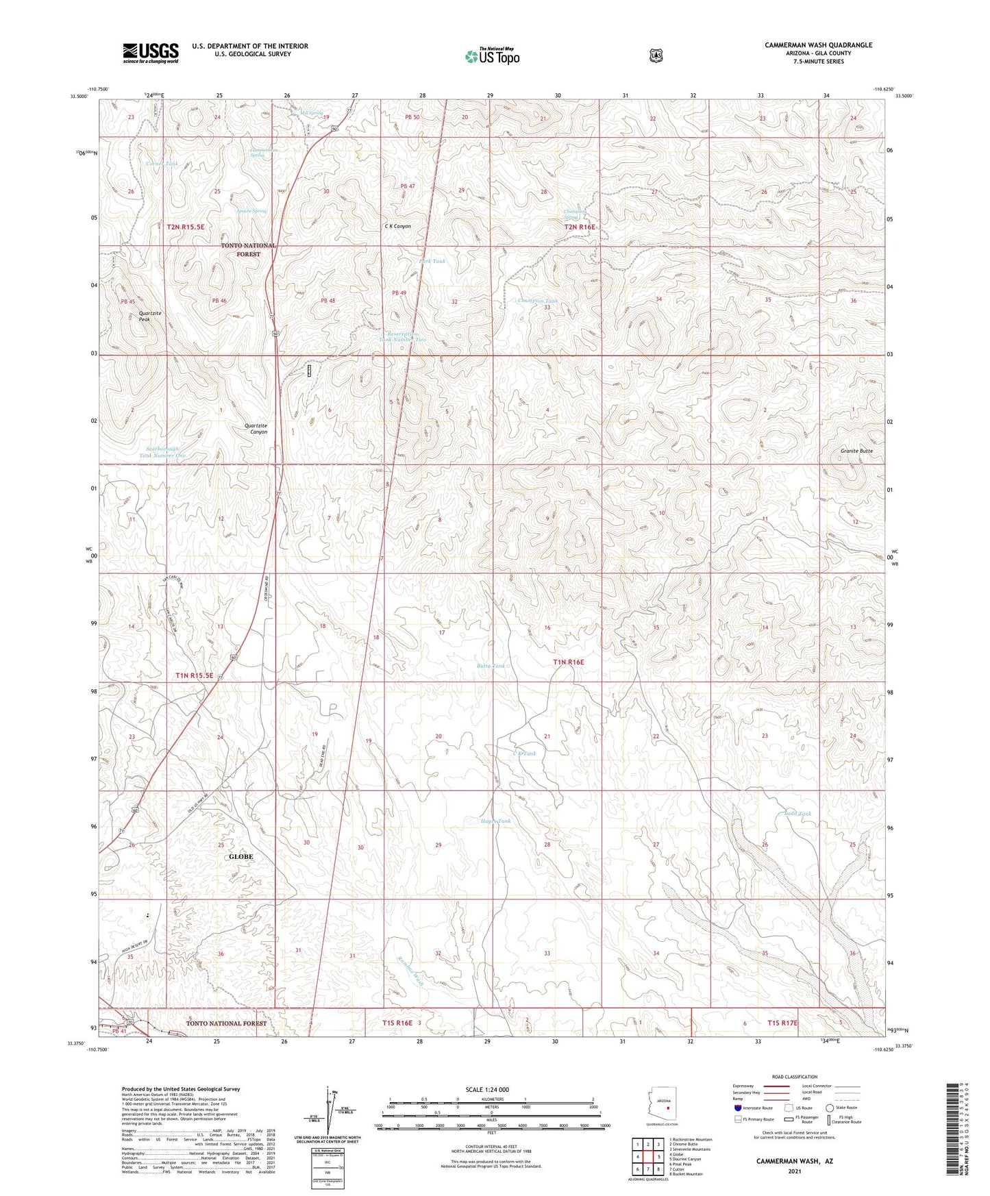 Cammerman Wash Arizona US Topo Map Image