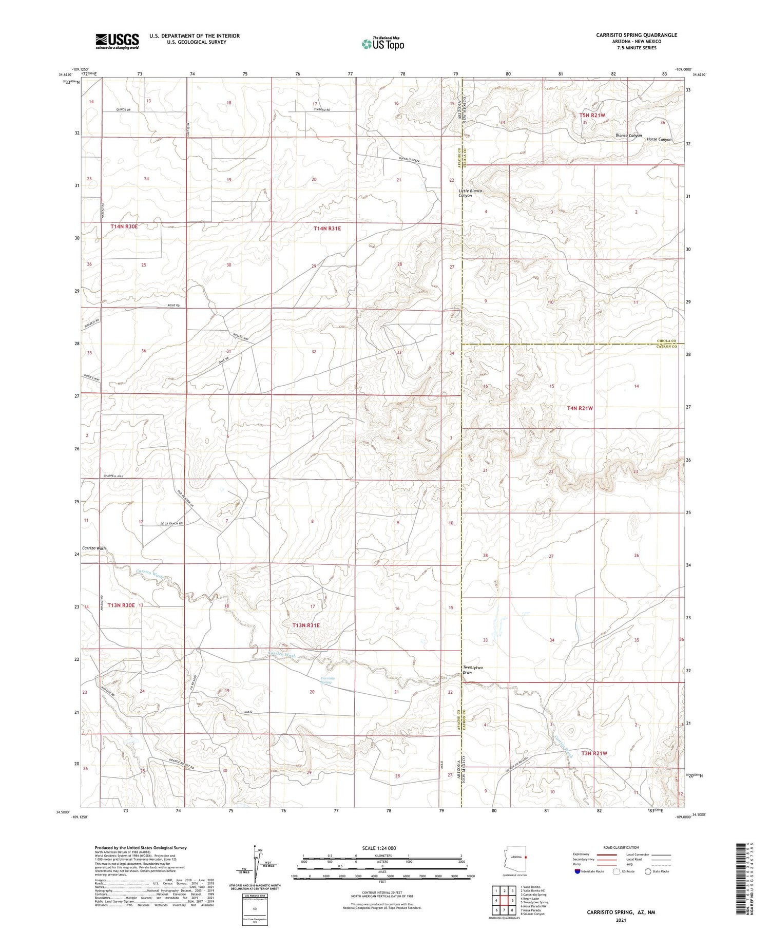 Carrisito Spring Arizona US Topo Map Image