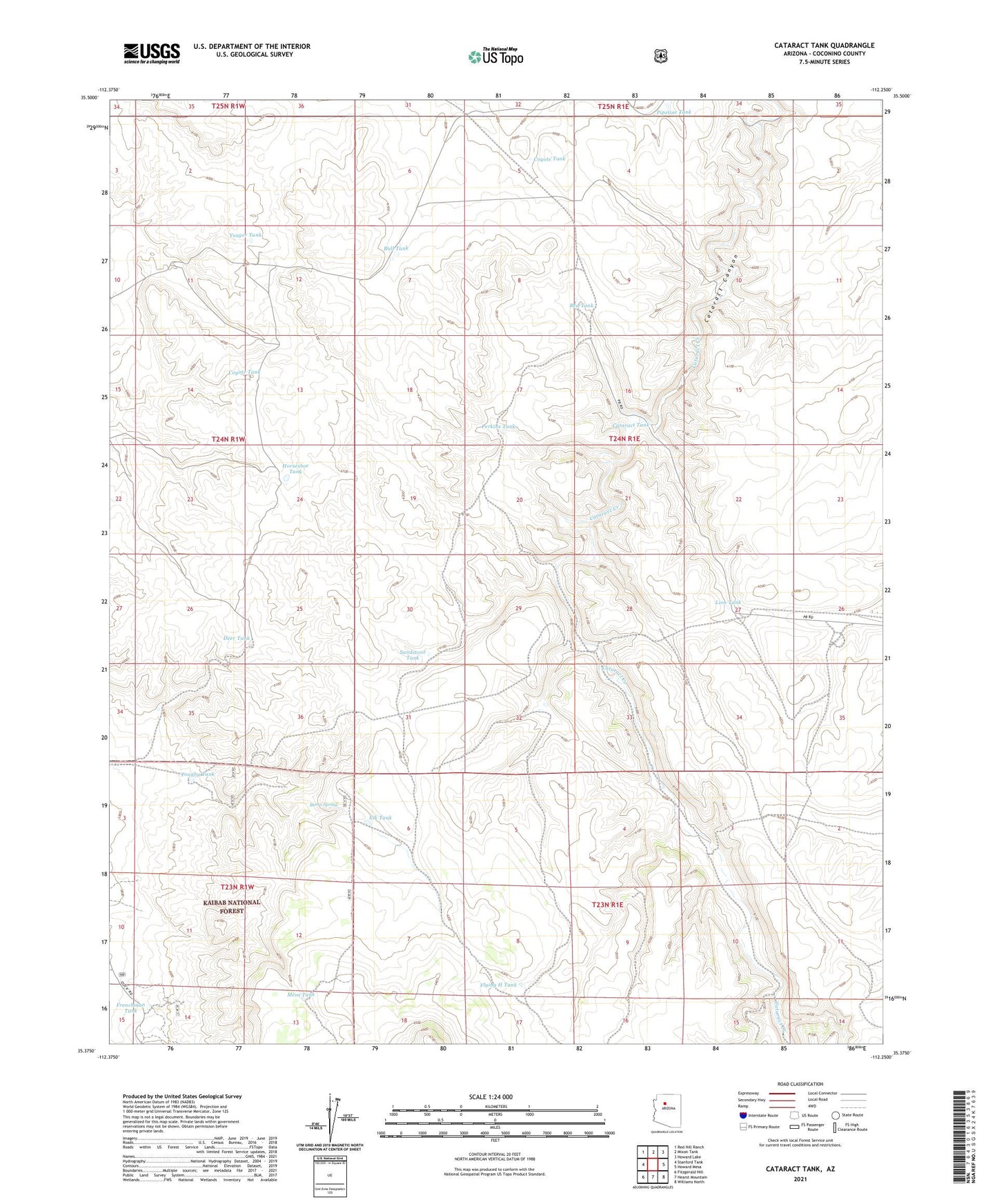 Cataract Tank Arizona US Topo Map Image