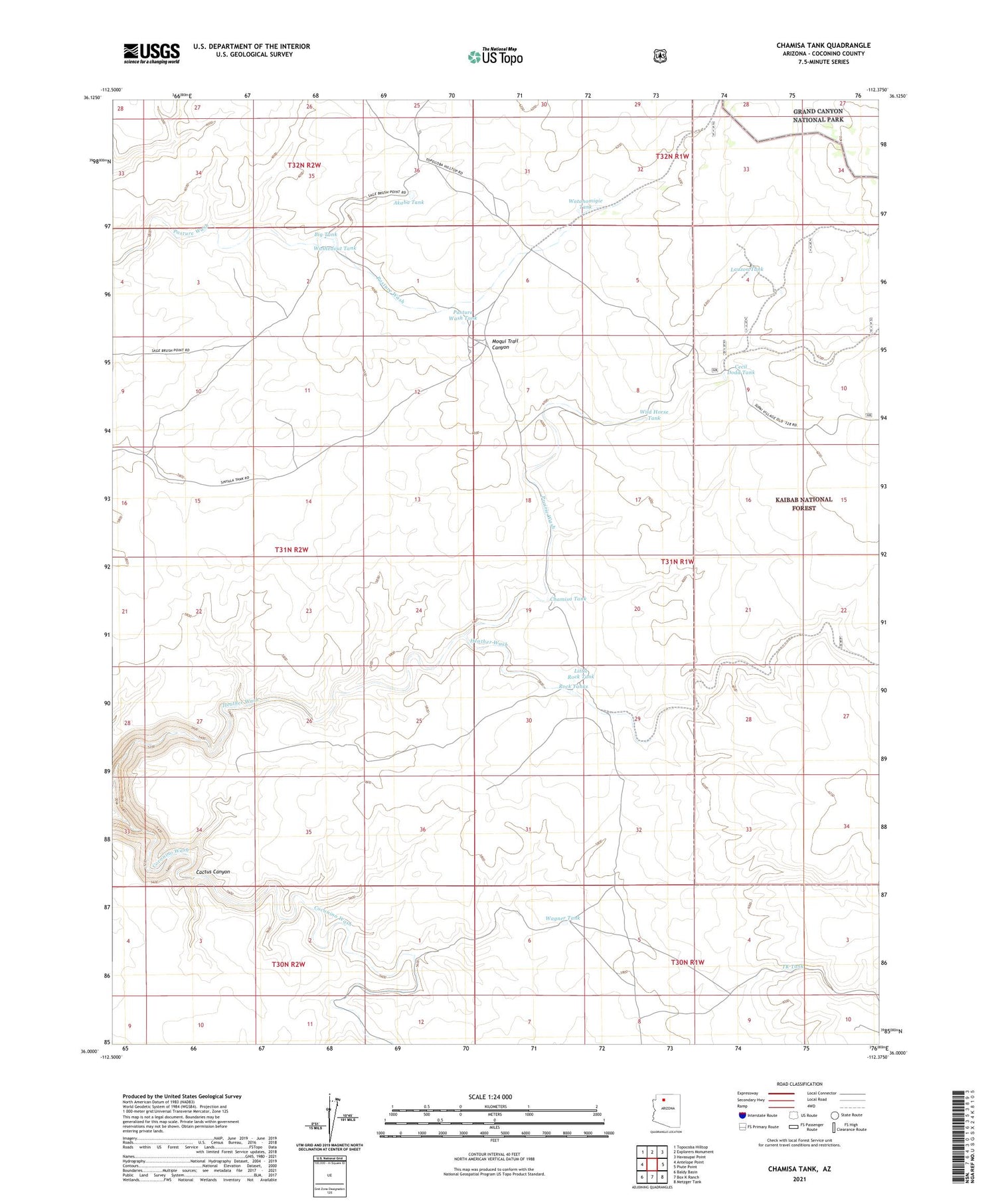 Chamisa Tank Arizona US Topo Map Image