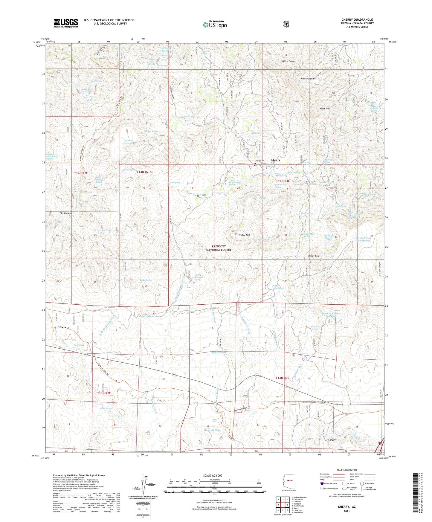 Cherry Arizona US Topo Map Image
