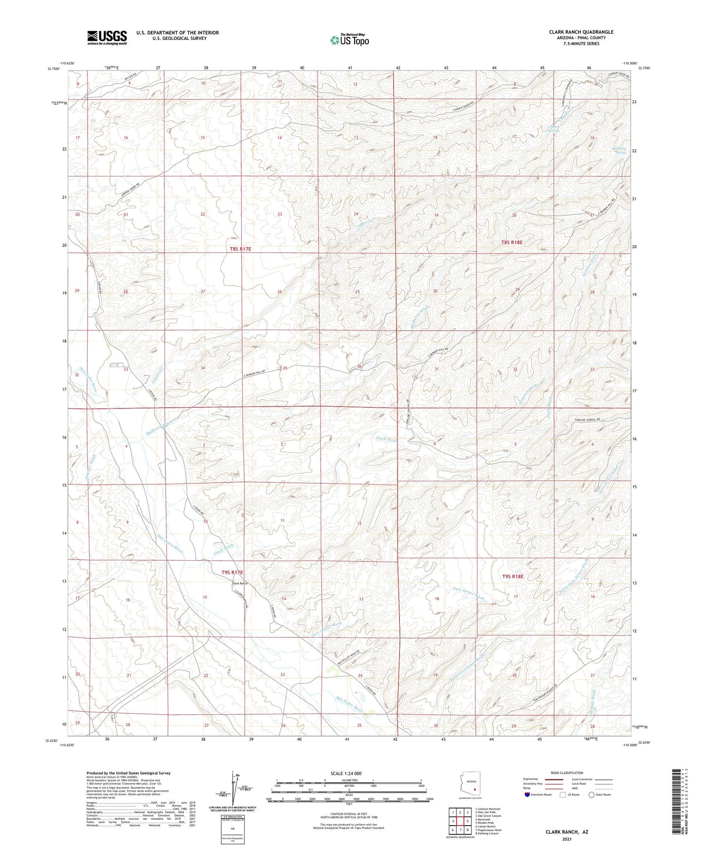 Clark Ranch Arizona US Topo Map Image