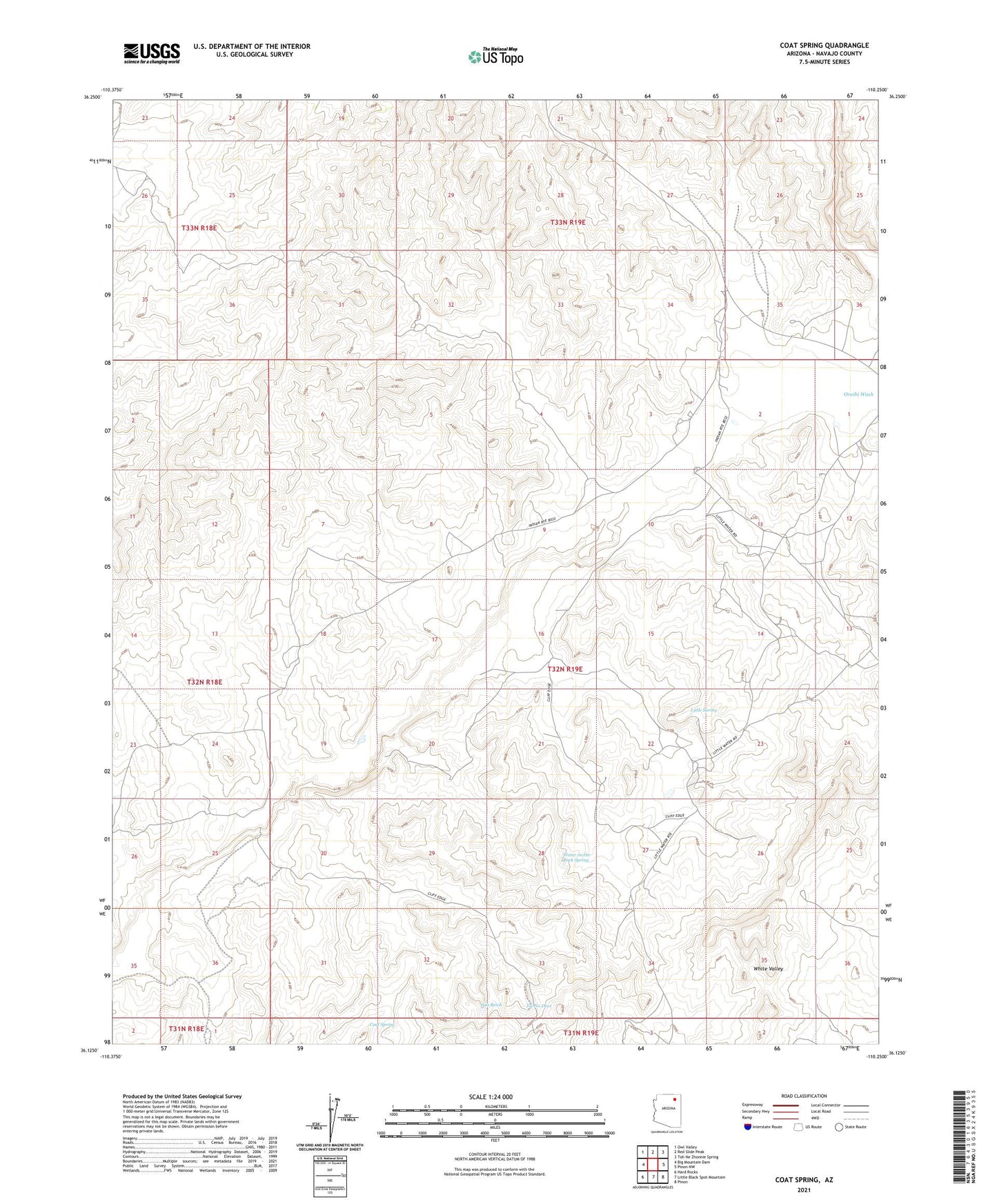 Coat Spring Arizona US Topo Map Image