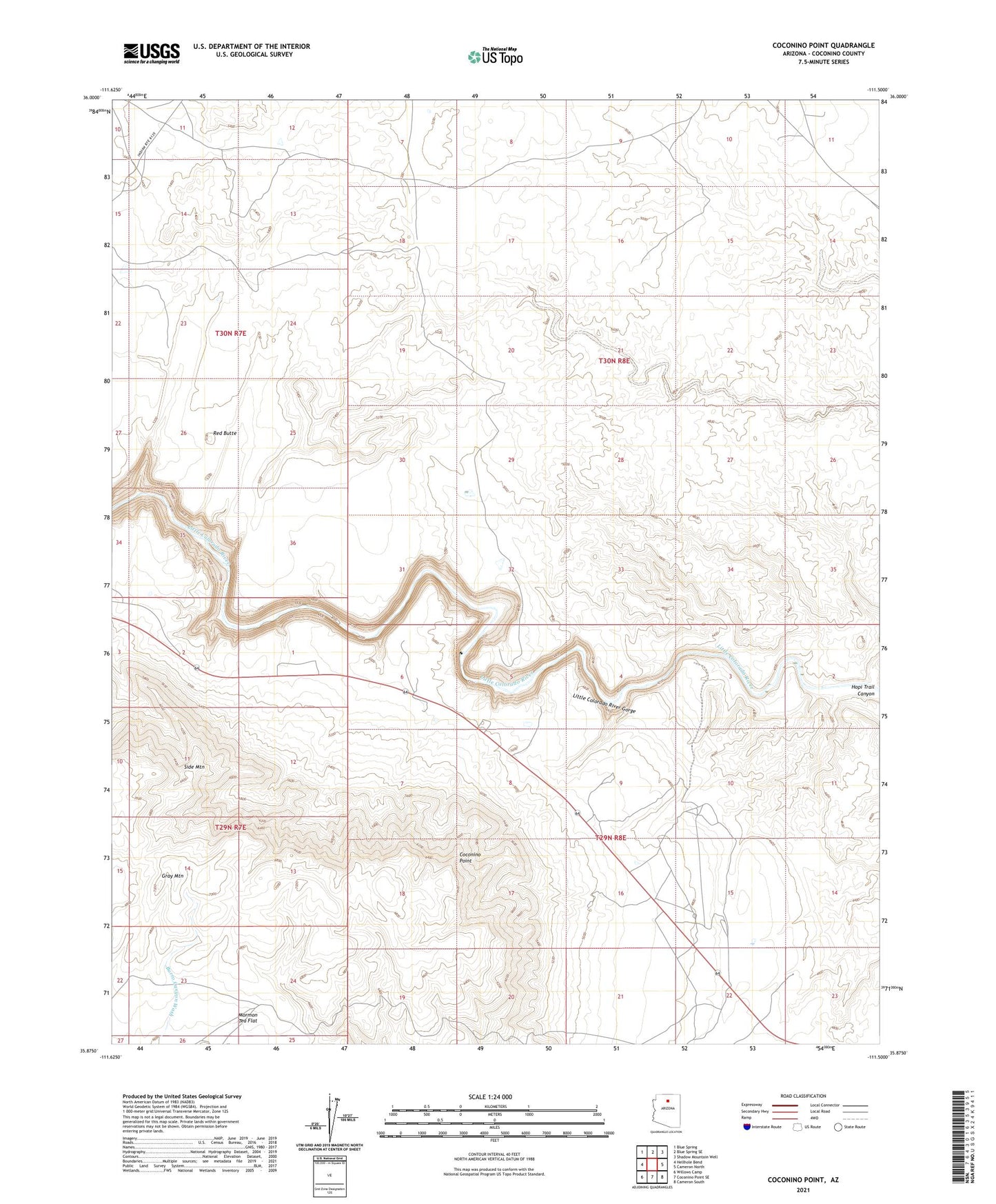 Coconino Point Arizona US Topo Map Image