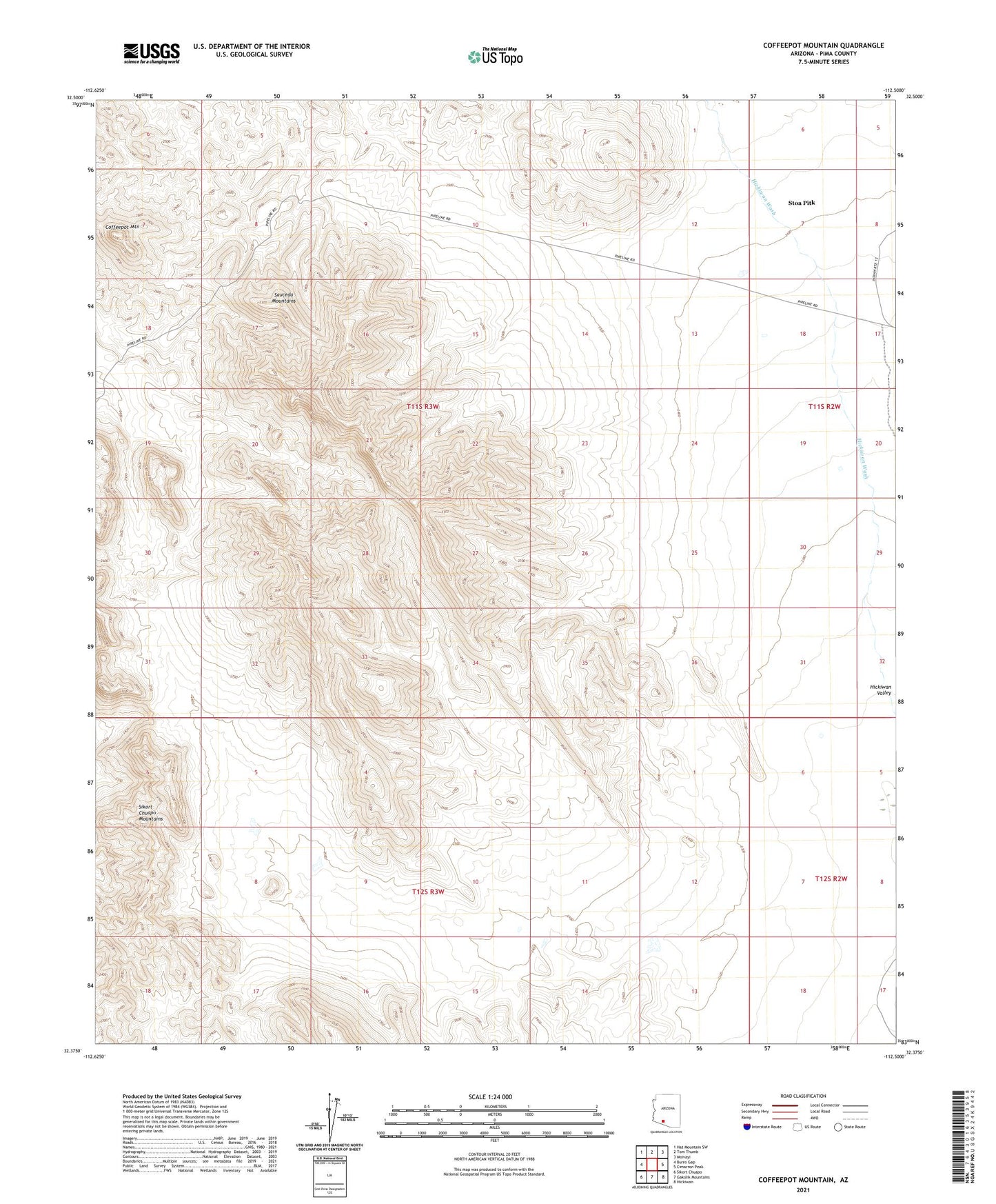 Coffeepot Mountain Arizona US Topo Map Image