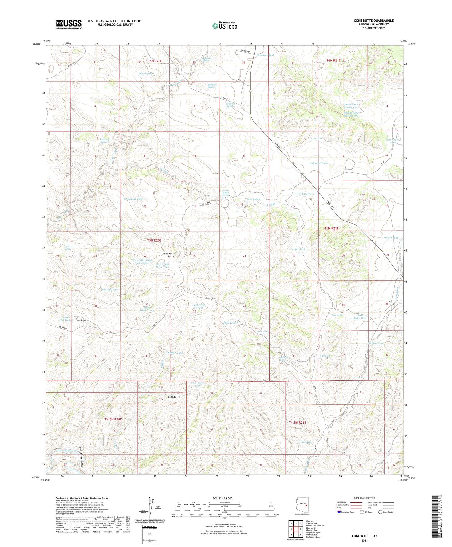 Cone Butte Arizona US Topo Map Image