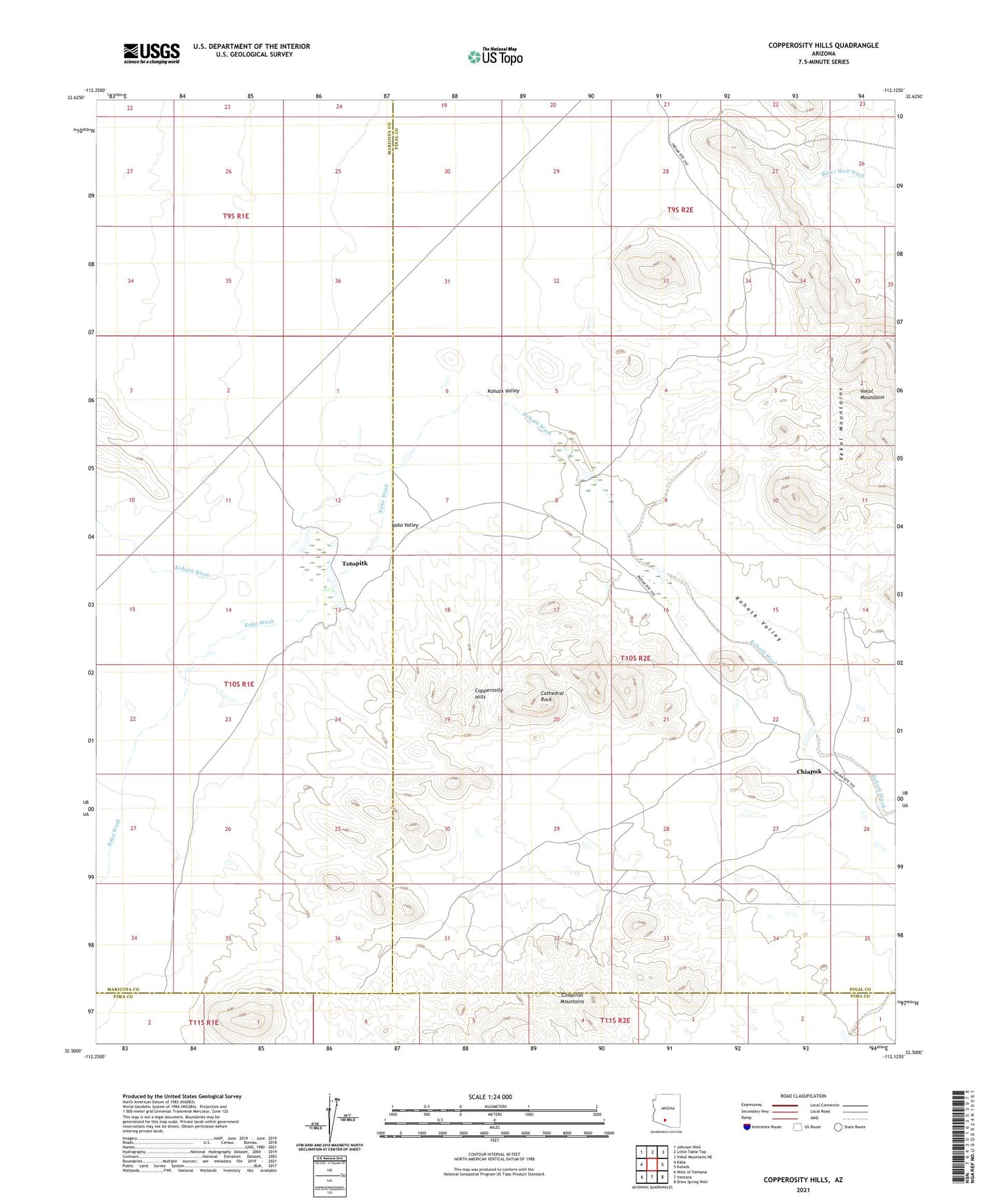 Copperosity Hills Arizona US Topo Map Image