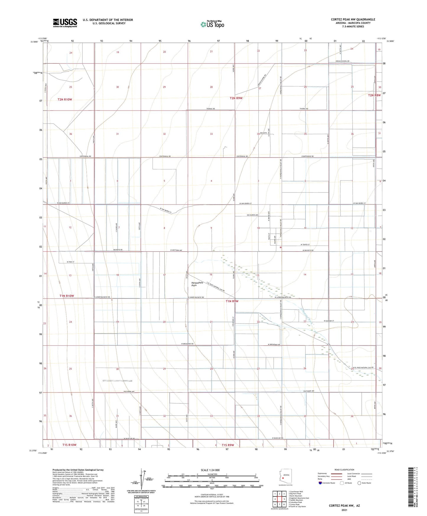 Cortez Peak NW Arizona US Topo Map Image