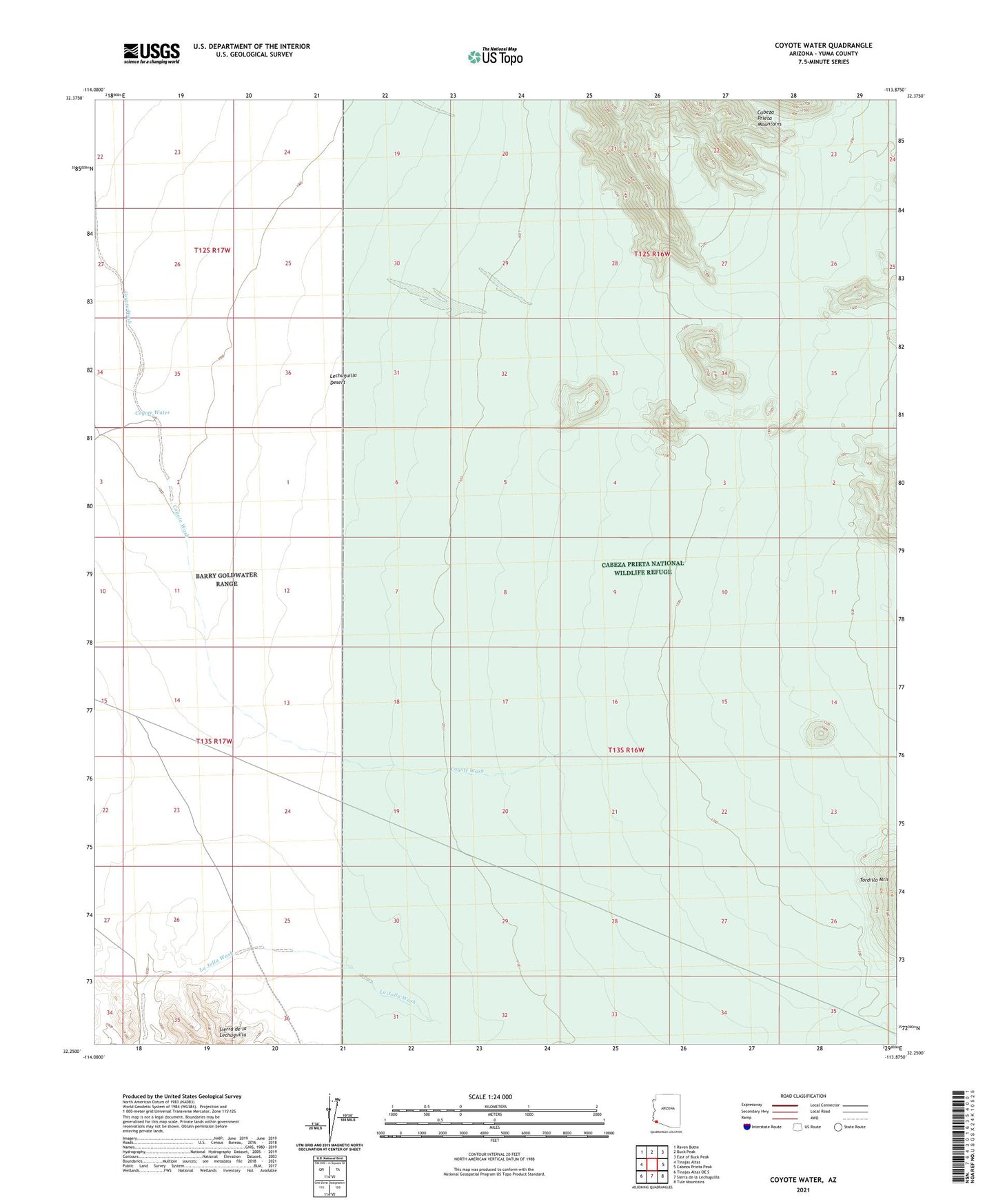 Coyote Water Arizona US Topo Map Image
