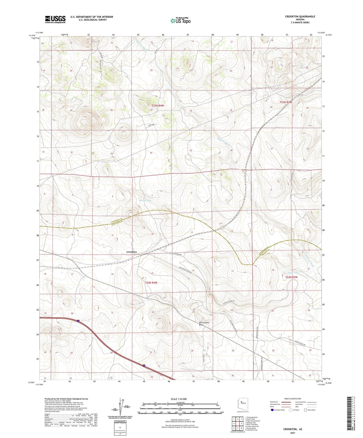 Crookton Arizona US Topo Map Image