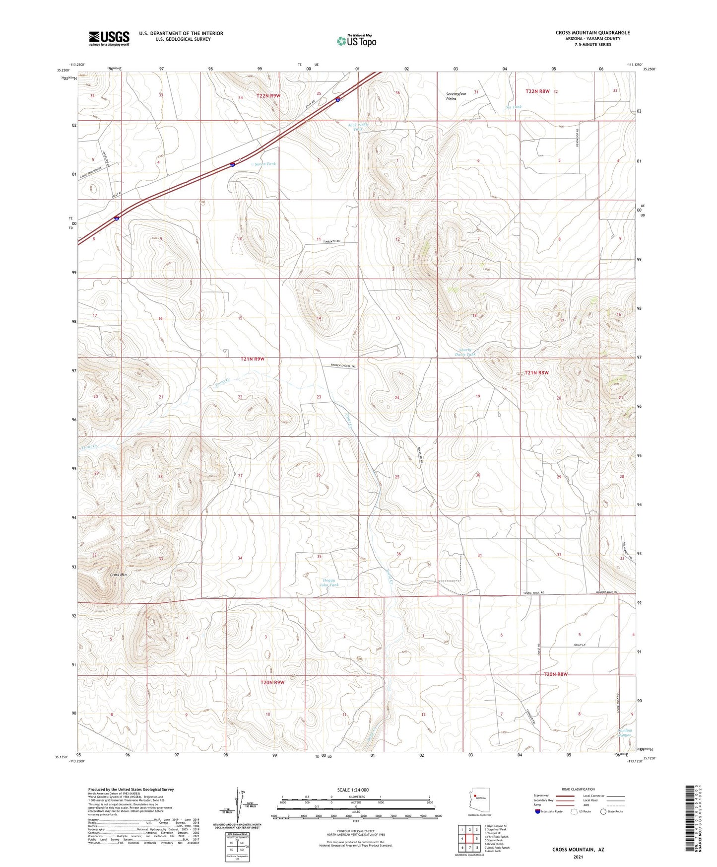 Cross Mountain Arizona US Topo Map Image
