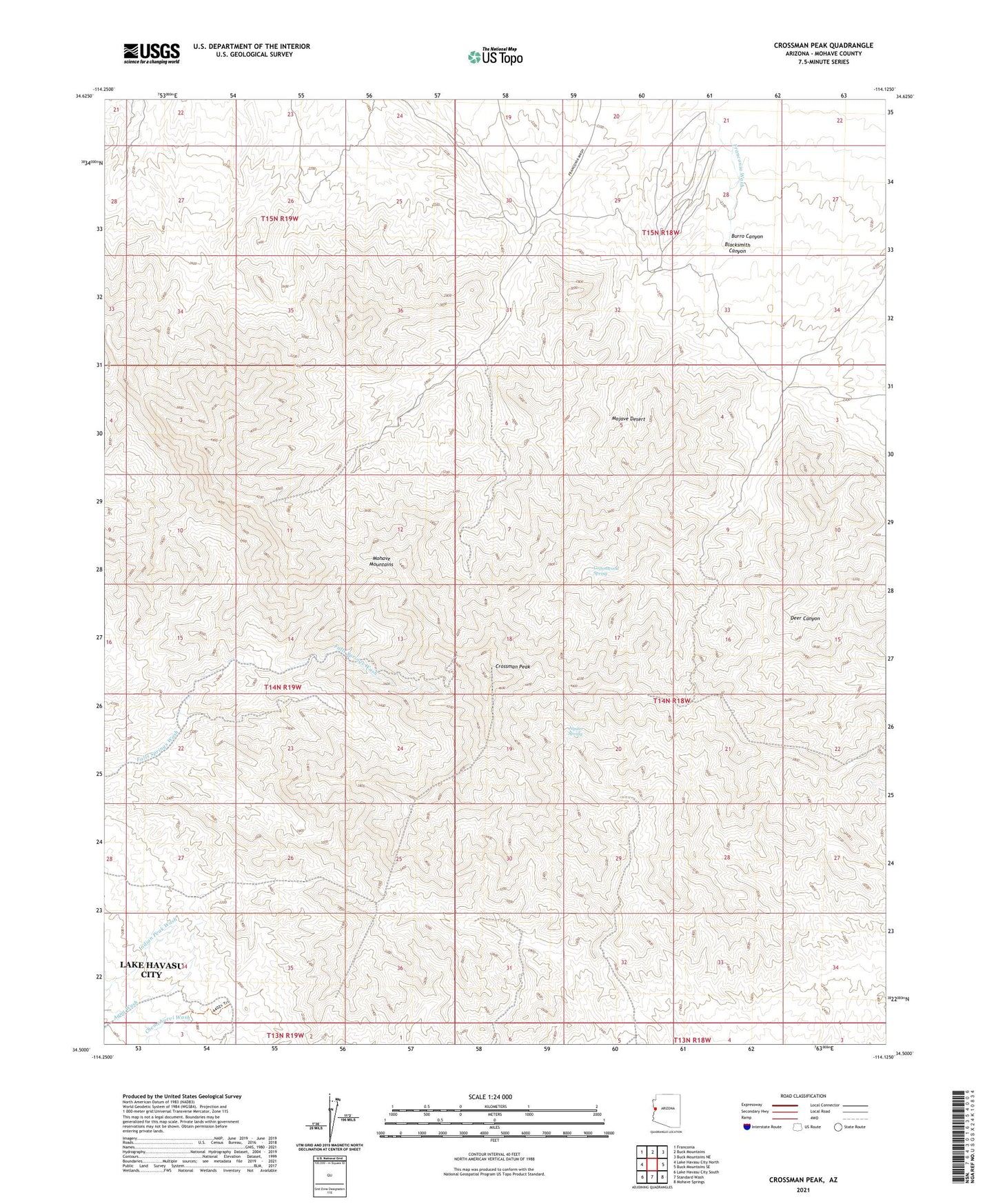 Crossman Peak Arizona US Topo Map Image
