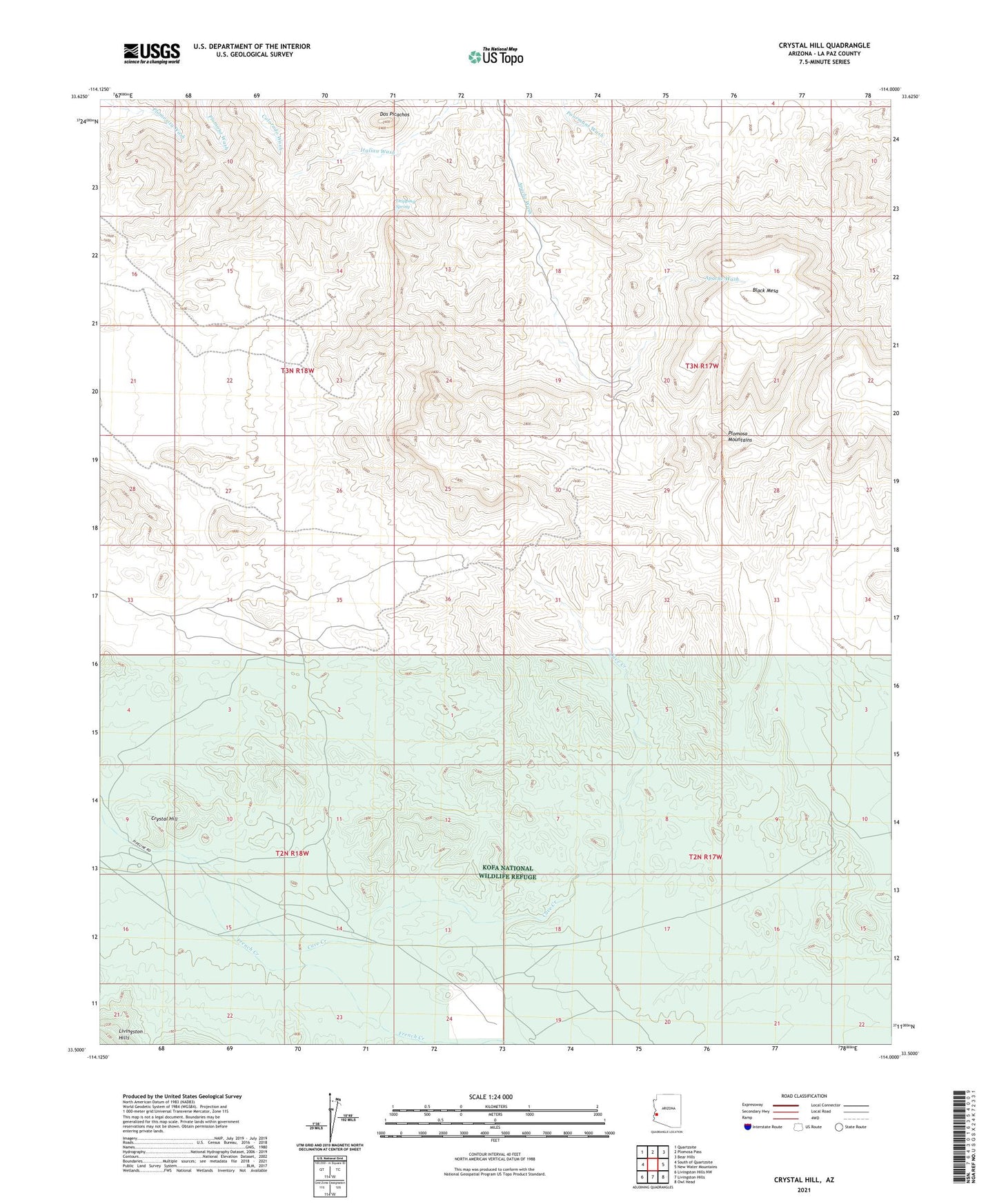 Crystal Hill Arizona US Topo Map Image