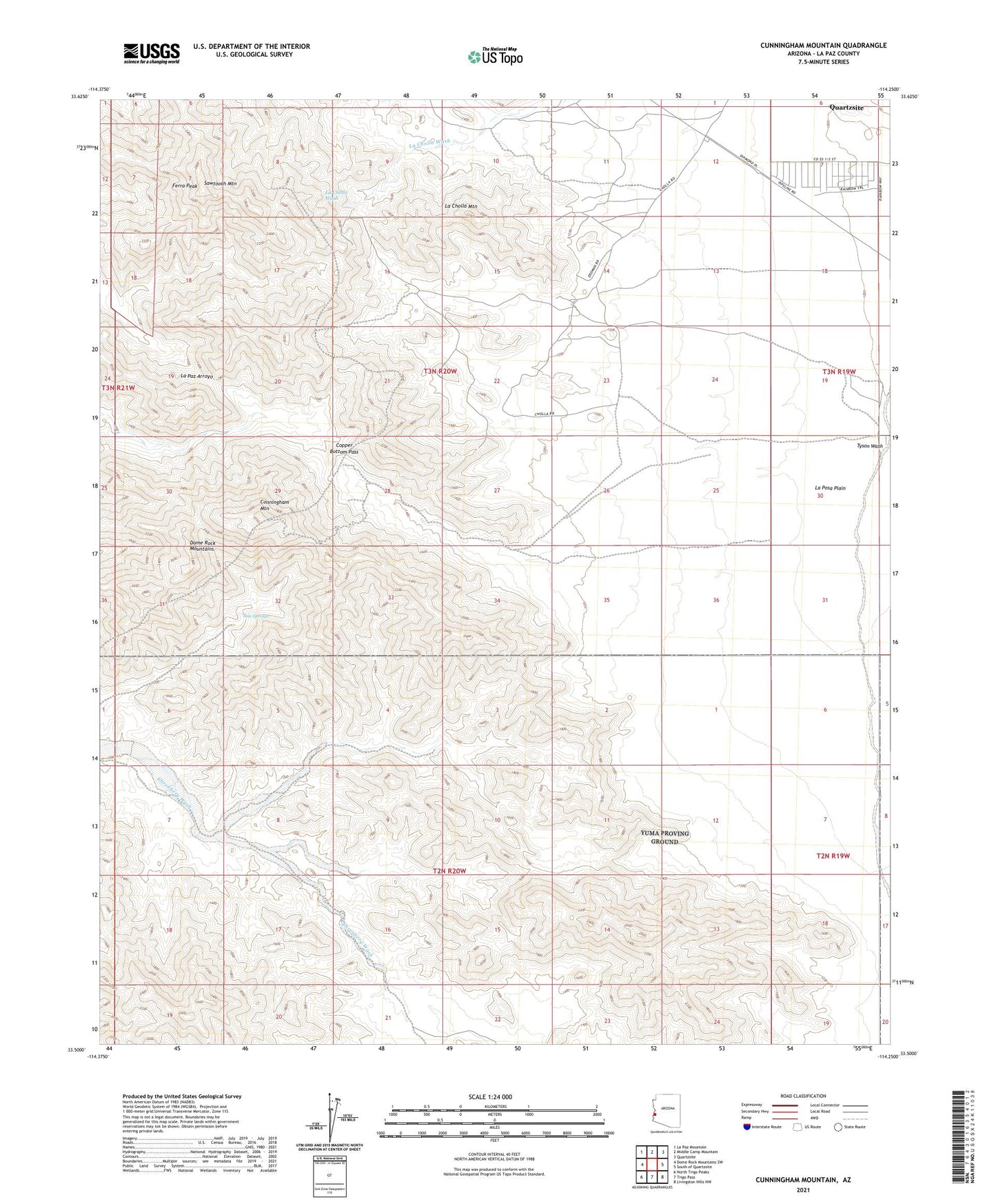 Cunningham Mountain Arizona US Topo Map Image