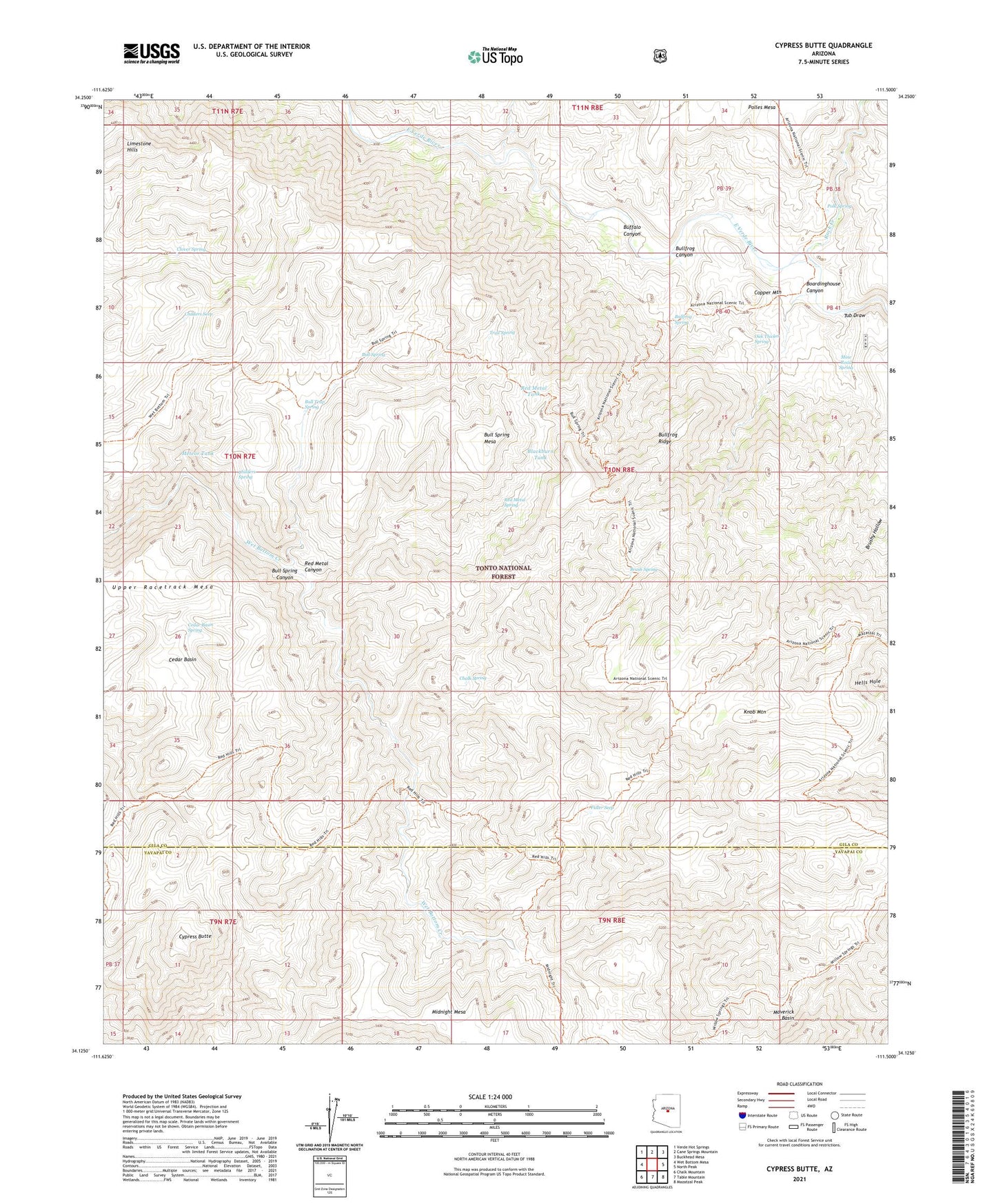 Cypress Butte Arizona US Topo Map Image
