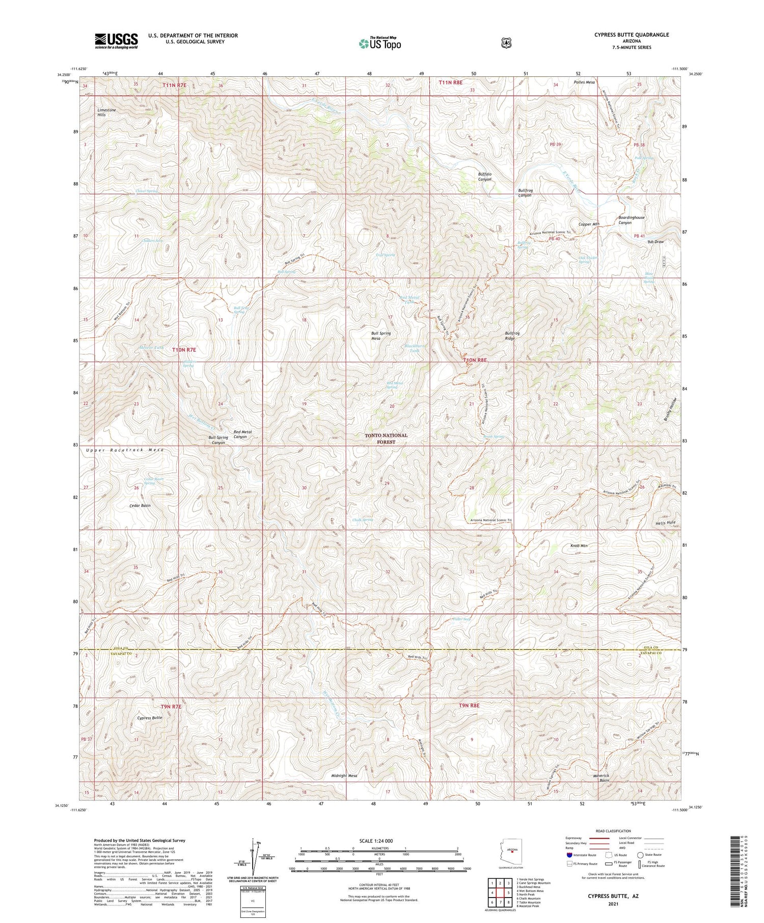 Cypress Butte Arizona US Topo Map Image