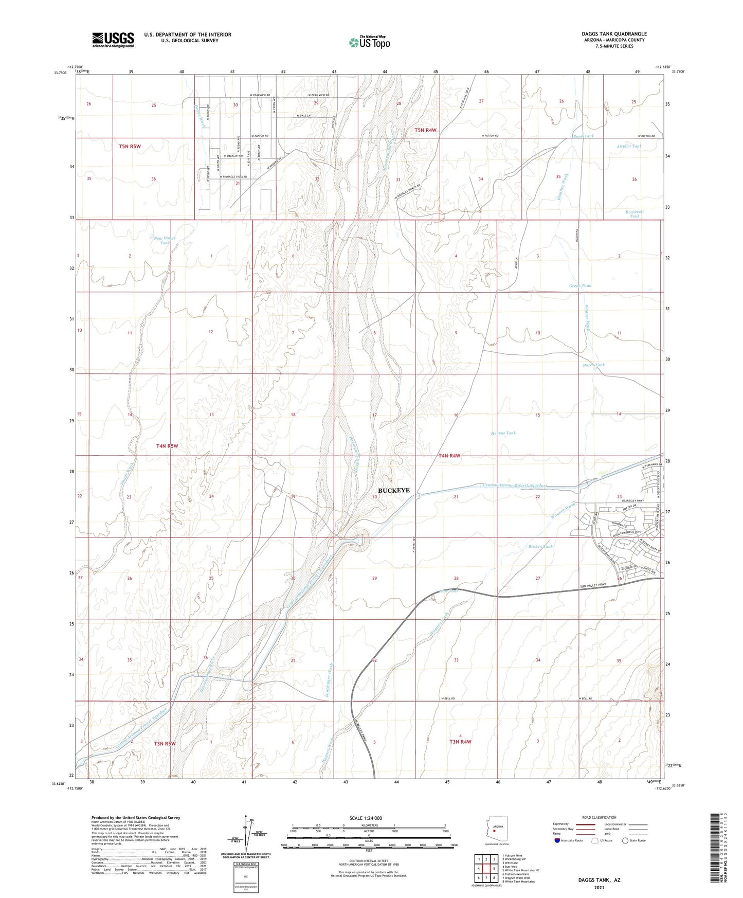 Daggs Tank Arizona US Topo Map Image