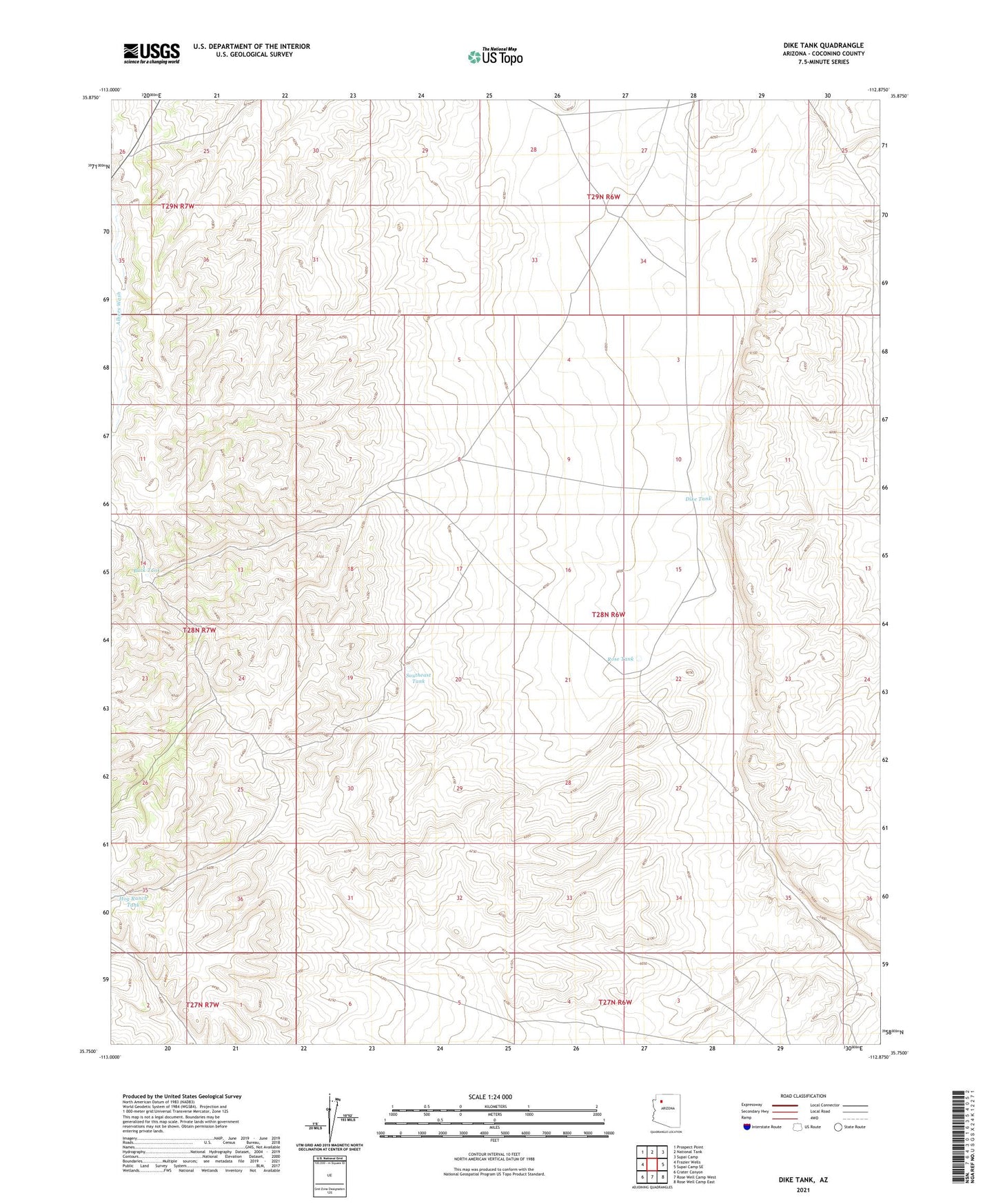 Dike Tank Arizona US Topo Map Image