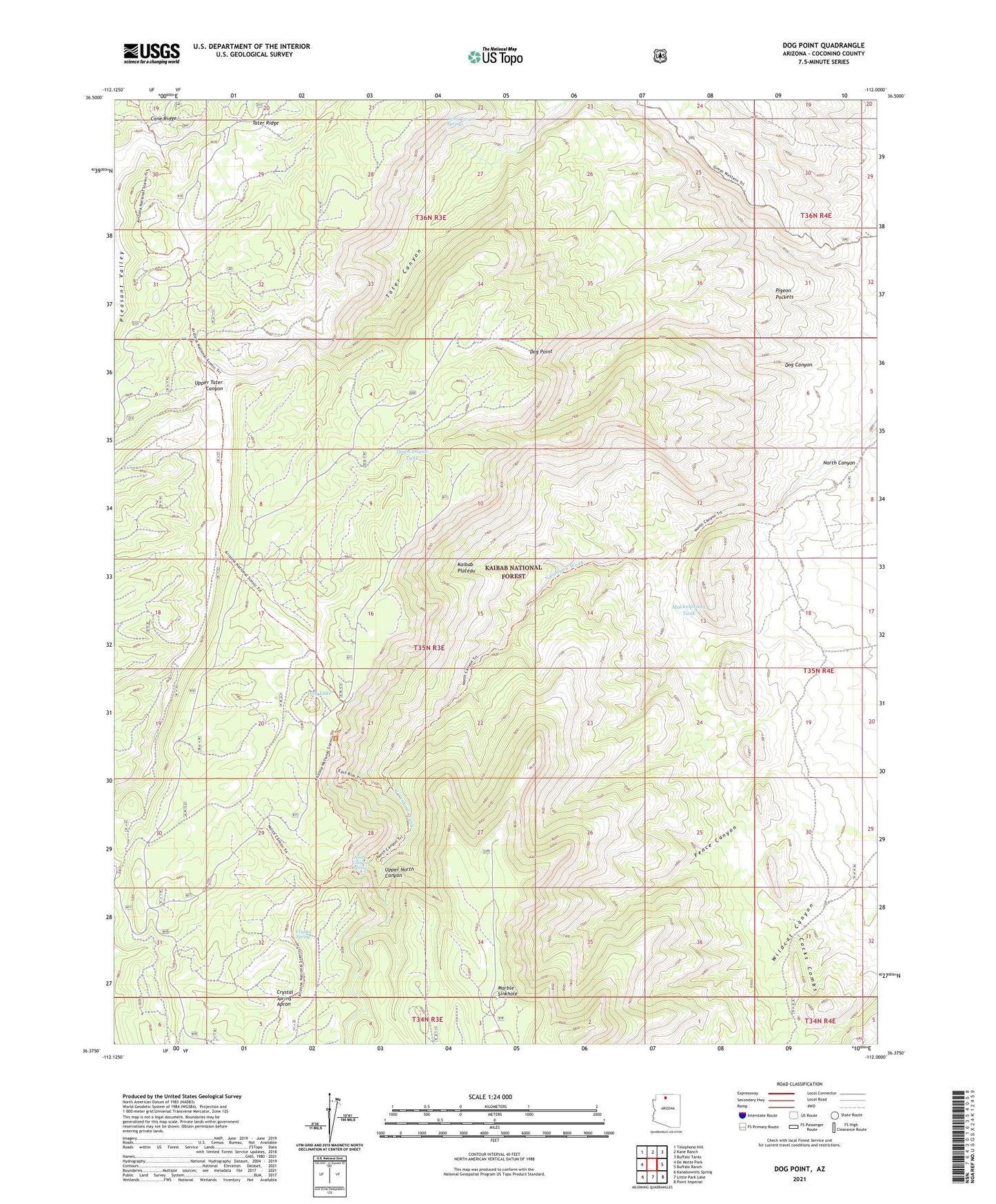 Dog Point Arizona US Topo Map Image