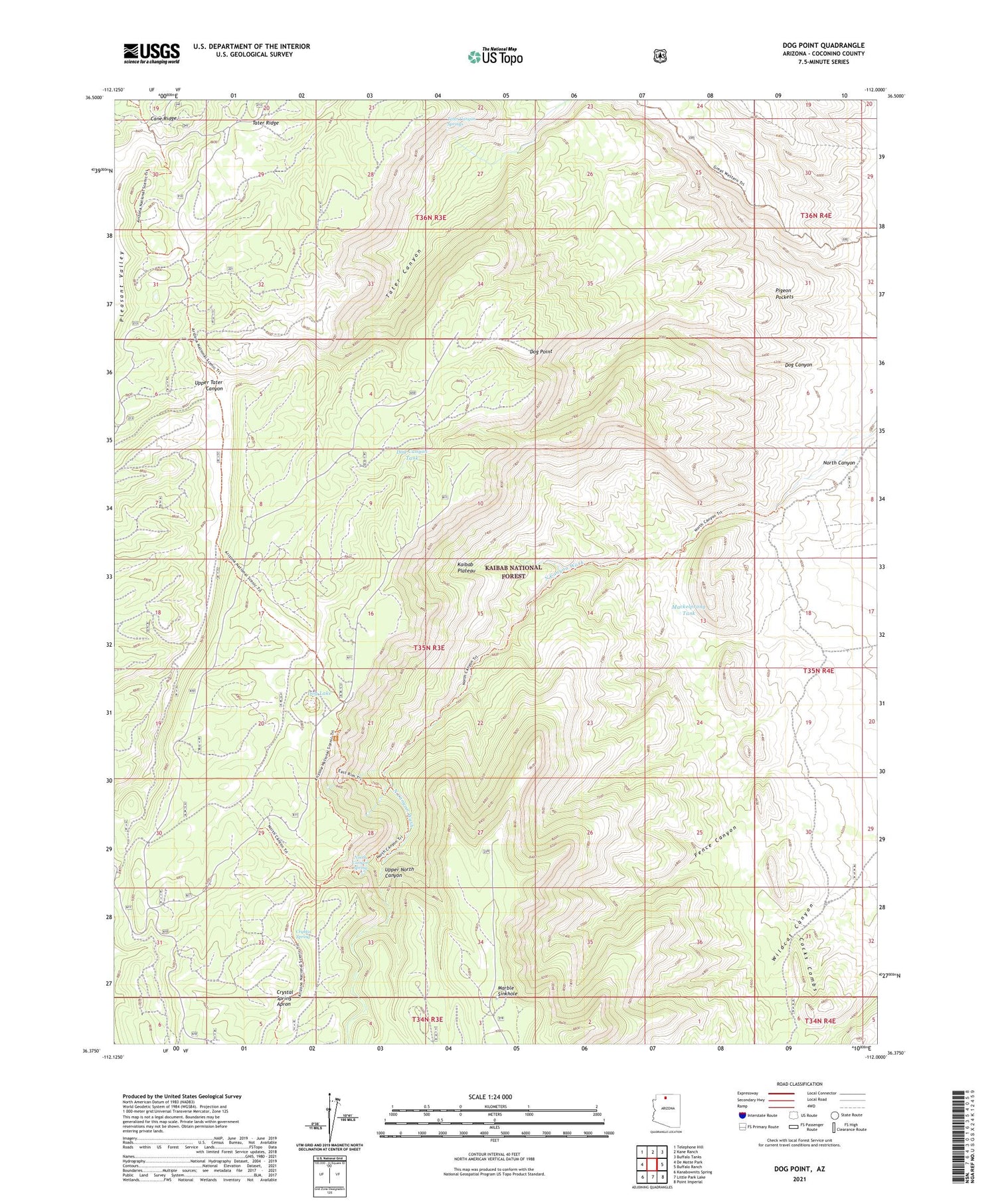 Dog Point Arizona US Topo Map Image